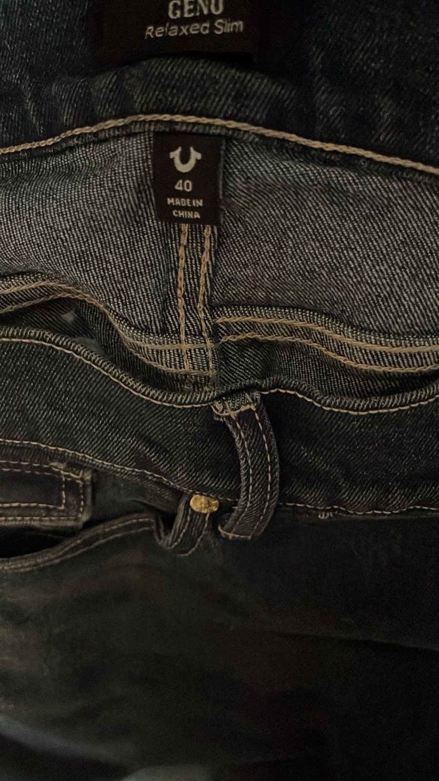 True Religion Dark Blue True Religion Relaxed Straight Jeans Size US 40 / EU 56 - 3 Thumbnail
