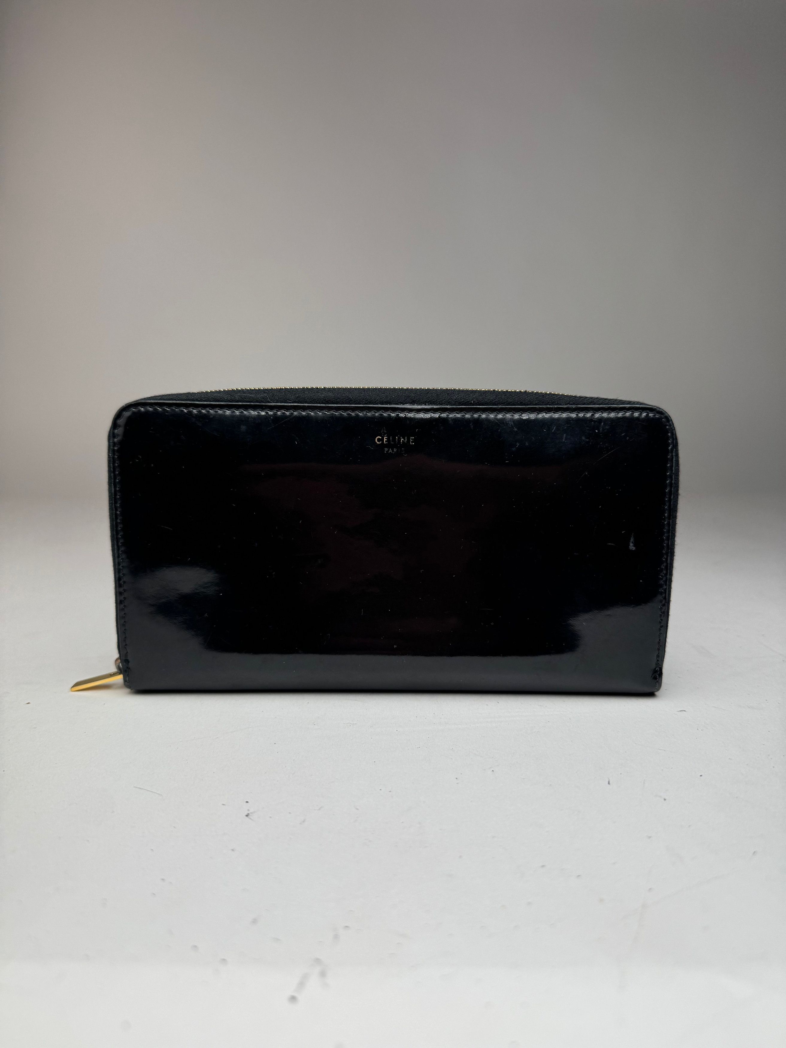 Celine Vintage Paris Patent Leather Wallet black Size ONE SIZE - 1 Thumbnail