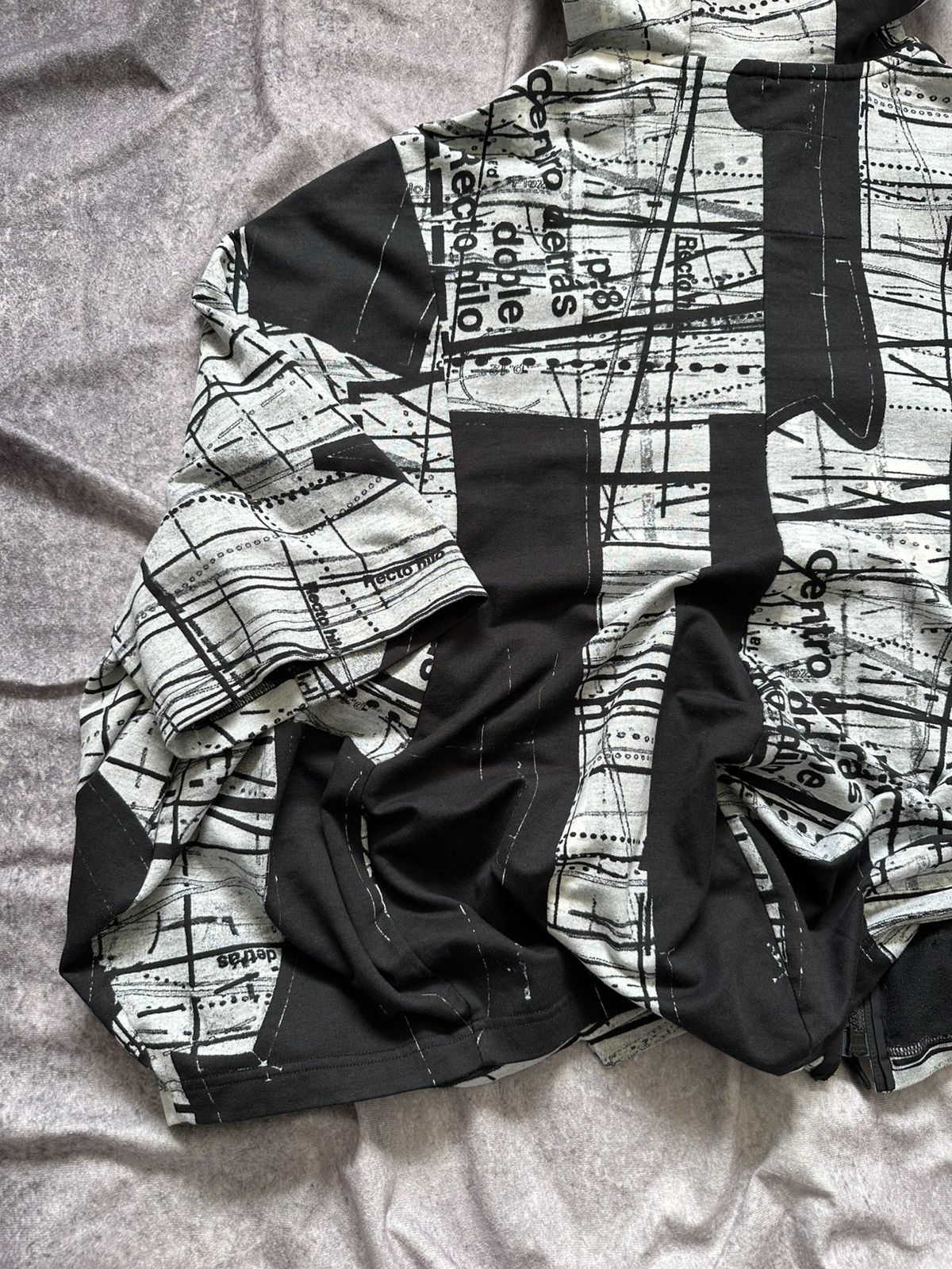 Rundholz RUNDHOLZ BLACK LABEL Patterned Zip Hoodie Black / White Size ONE SIZE - 14 Thumbnail
