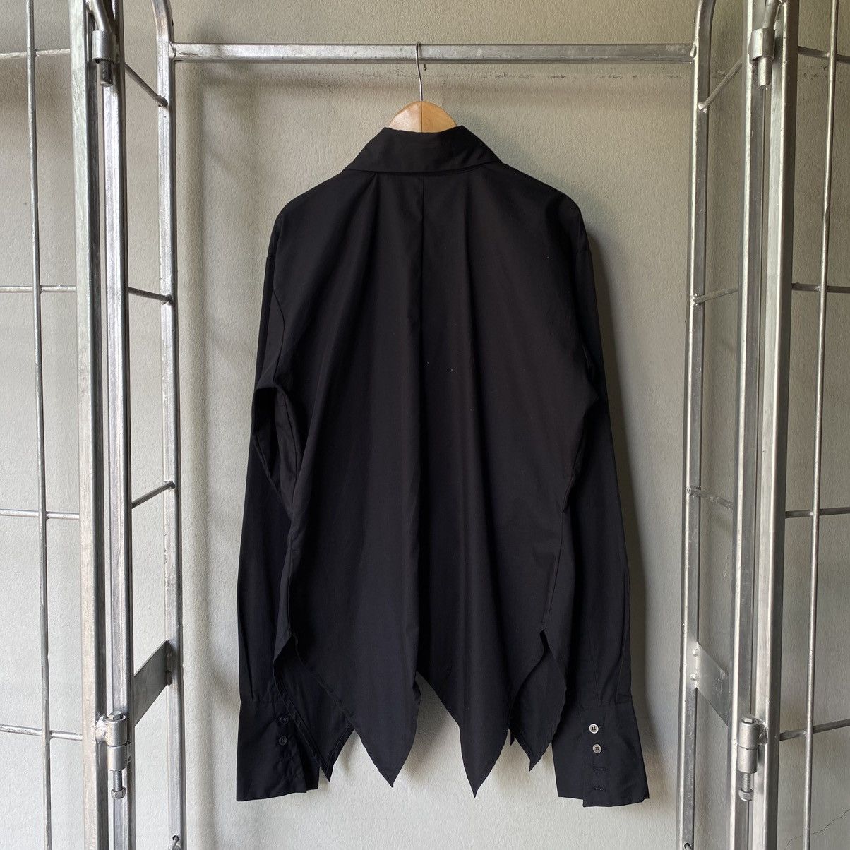 Designer × Japanese Brand Devil'n Bass Y2K Punk Black Lace-Up Symmetrical Shirt Size US L / EU 52-54 / 3 - 2 Thumbnail
