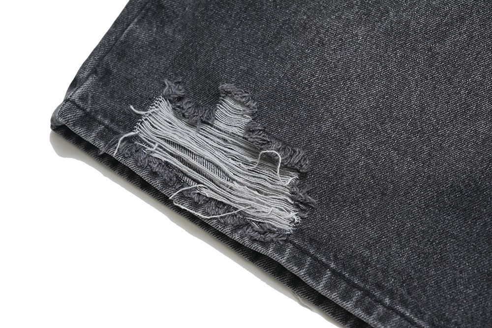 Japanese Brand × Jean Washed straight men's metal loose ripped denim shorts y2k Size US 32 / EU 48 - 5 Thumbnail