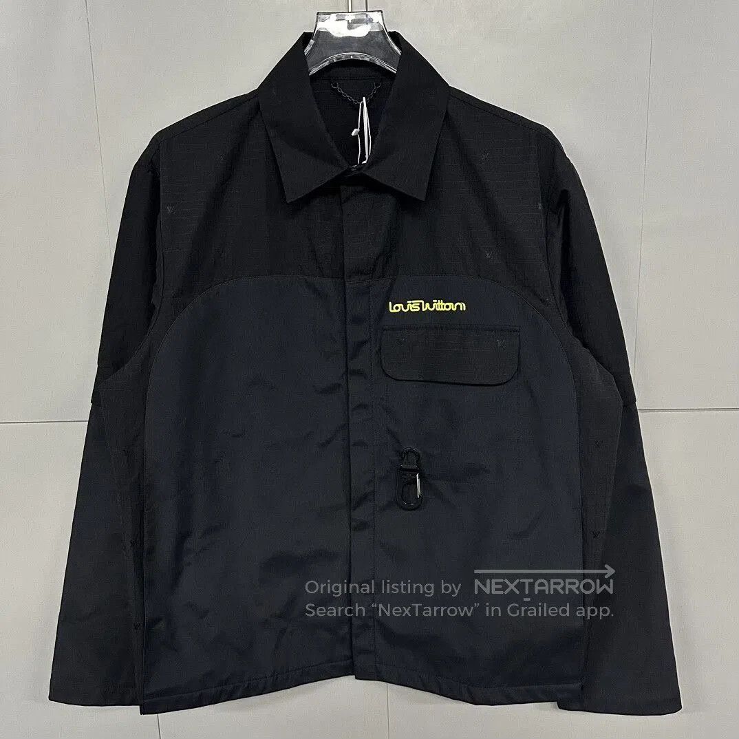 Louis Vuitton louis vuitton black embroidered logo shirt jacket. Size US L / EU 52-54 / 3 - 1 Thumbnail
