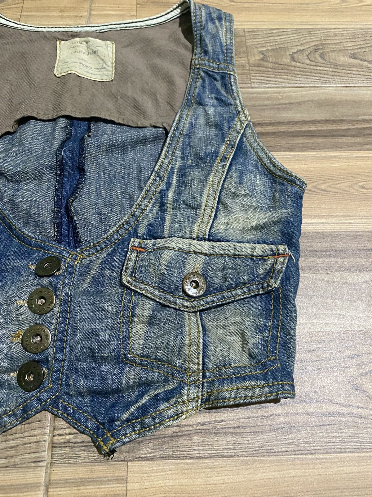 Japanese Brand LOLITA VEST DENIM Size S / US 4 / IT 40 - 3 Thumbnail