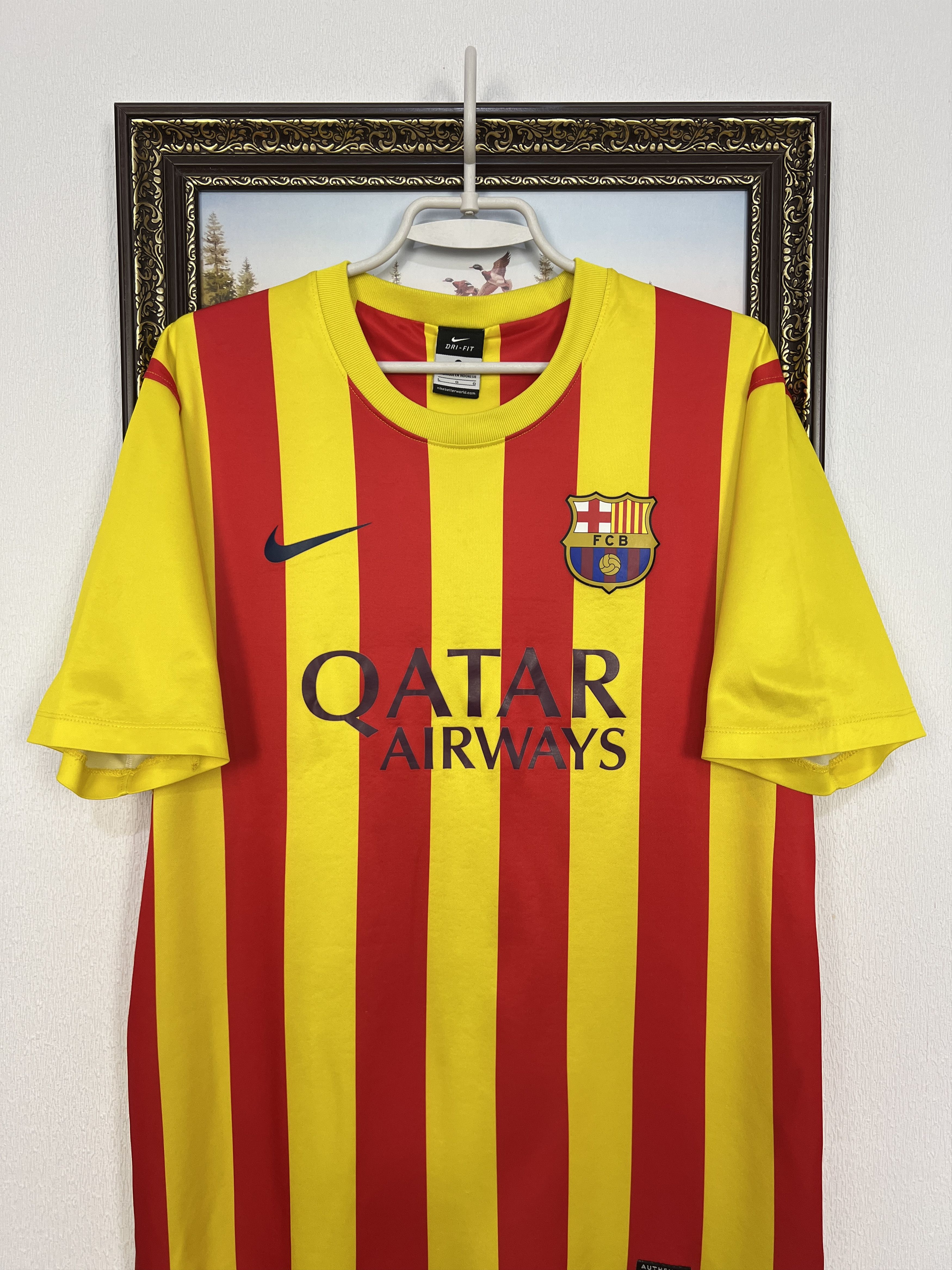 Nike Barcelona Away football shirt 2013 Soccer Nike Jersey Mens Size US L / EU 52-54 / 3 - 2 Thumbnail