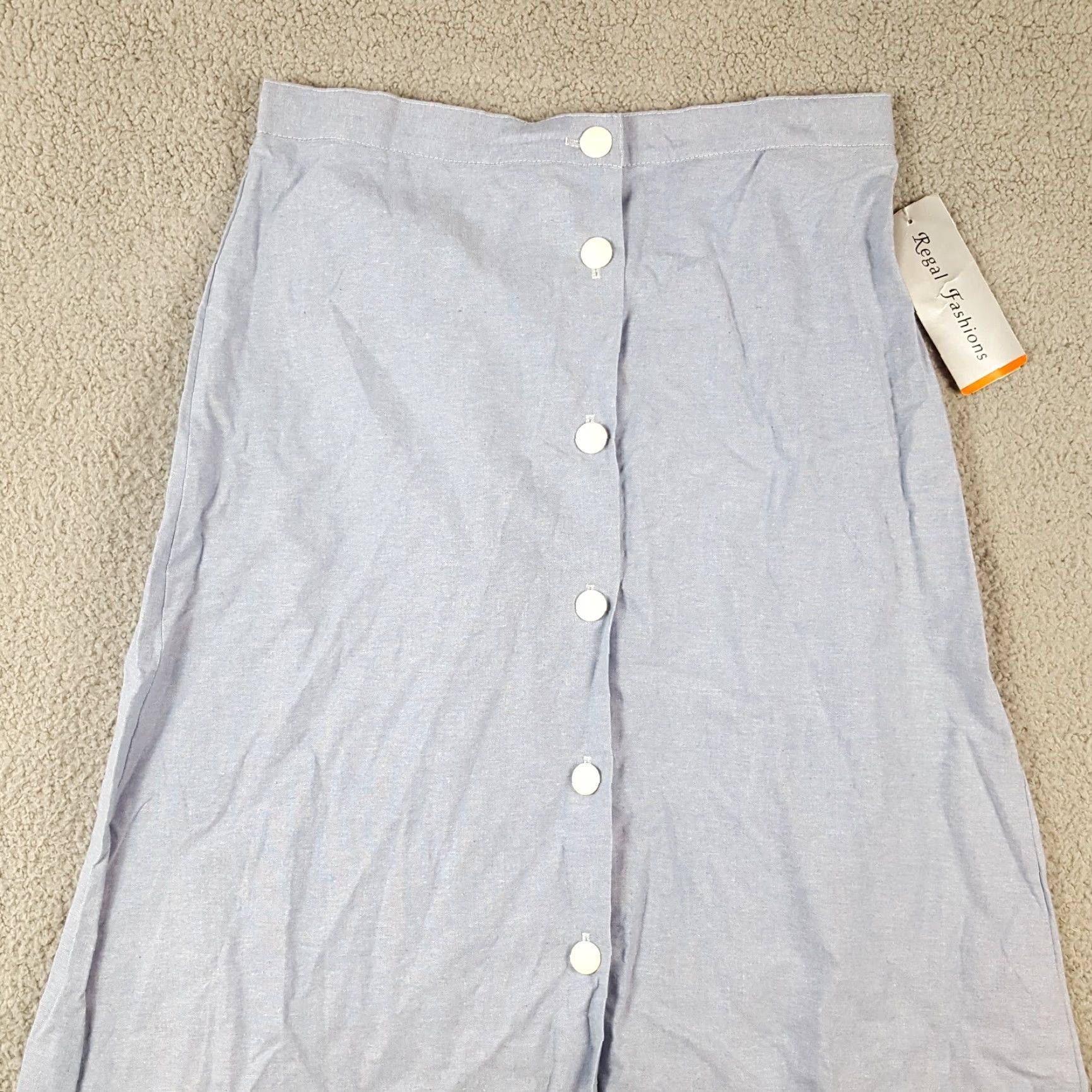 Denime VINTAGE Regal Denim A-Line Maxi Skirt Women's Large Blue Button Front 80s 90s Western Retro Size 36" / US 14 / IT 50 - 2 Thumbnail