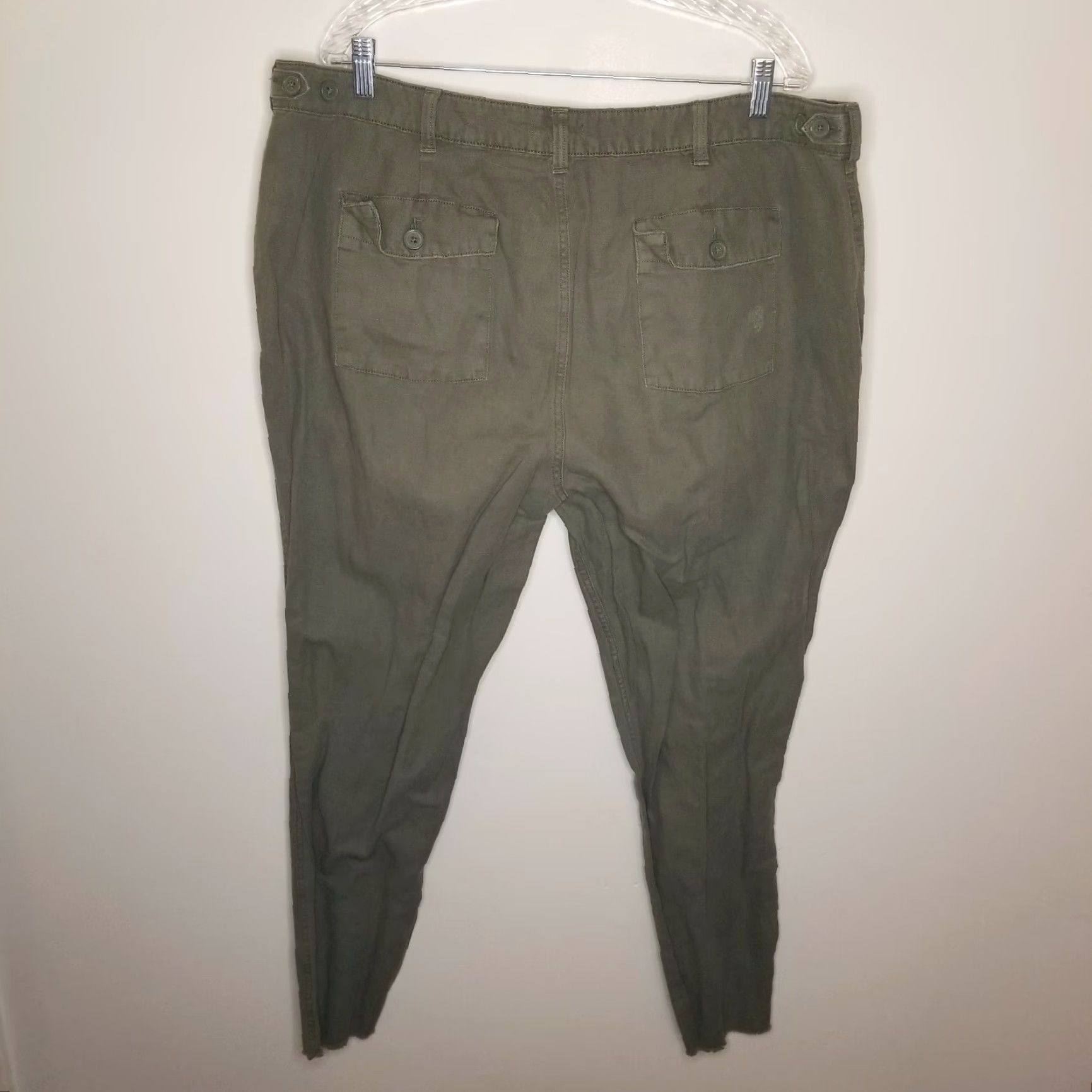 Vintage KAARI Blue Womens Pants Green Curvy 20W+ Plus Size 20W 44" Waist 29" Inseam Chino Trousers Womens Size 42" / US 20 - 4 Thumbnail