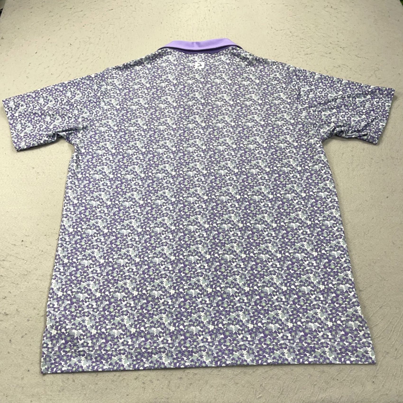 Footjoy FootJoy Polo Shirt Mens L Purple Floral Golf Shirt Valspar Championship Logo Breathable Stretch Short Sleeve Classic Polo Size US L / EU 52-54 / 3 - 6 Thumbnail