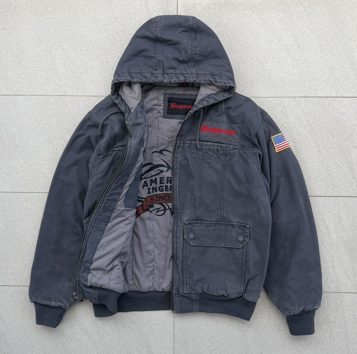 Vintage Vintage Snap-on Lined Quilted Canvas Hooded Work Jacket Size US XL / EU 56 / 4 - 3 Thumbnail