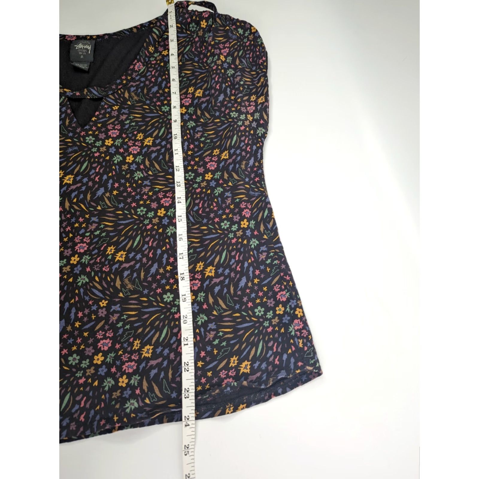 Vintage VINTAGE Stussy T-Shirt Women's Top Short Sleeve Black Floral 90s Size Medium Cotton Blend Size M / US 6-8 / IT 42-44 - 5 Thumbnail