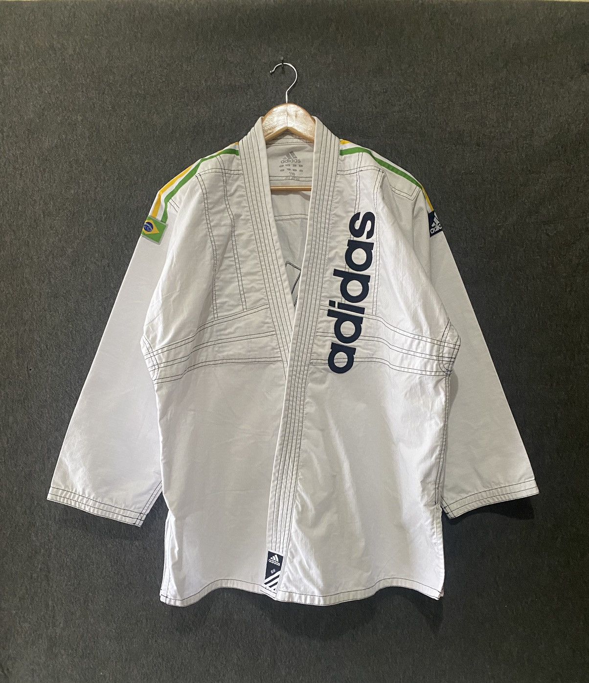 image of Adidas Jiujitsu Brazilian in White, Men's (Size XL)