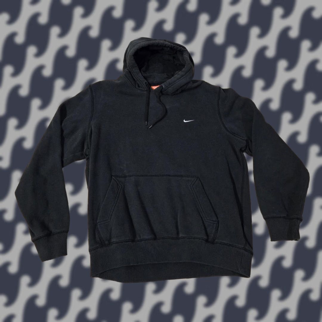 Nike Nike Hoodie Mens Large Black Athletic Dept Pullover Swoosh Sweatshirt Pockets Kangaroo Front Pocket Drawstring Hooded Size US L / EU 52-54 / 3 - 1 Thumbnail