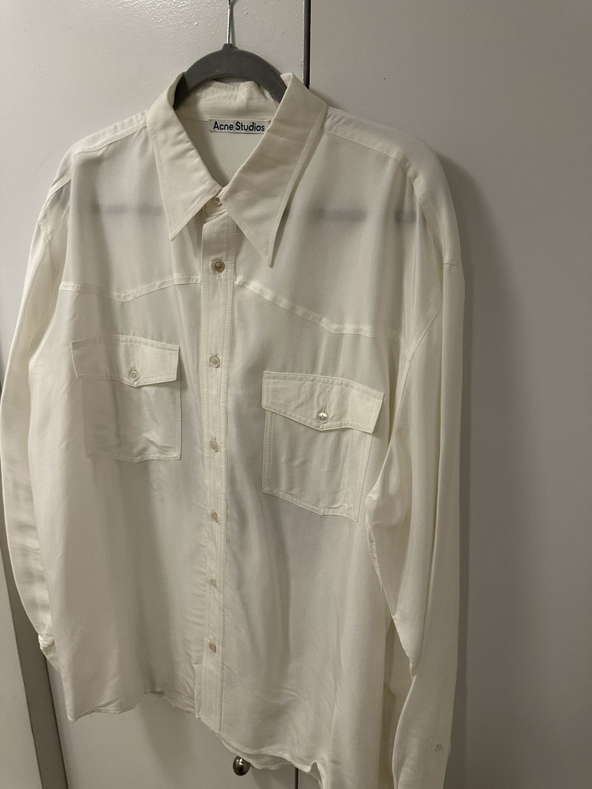 Acne Studios Sandrok Fluid Viscose Western Shirt, size 52 Size US XL / EU 56 / 4 - 3 Thumbnail