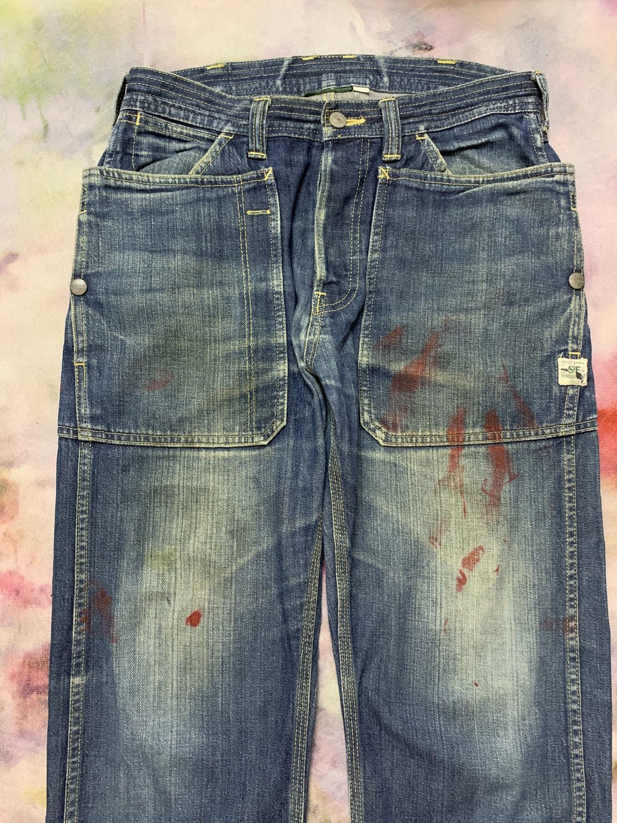 Sassafras Sassafras Union Special Leaf Washed Denim Size US 31 - 3 Thumbnail
