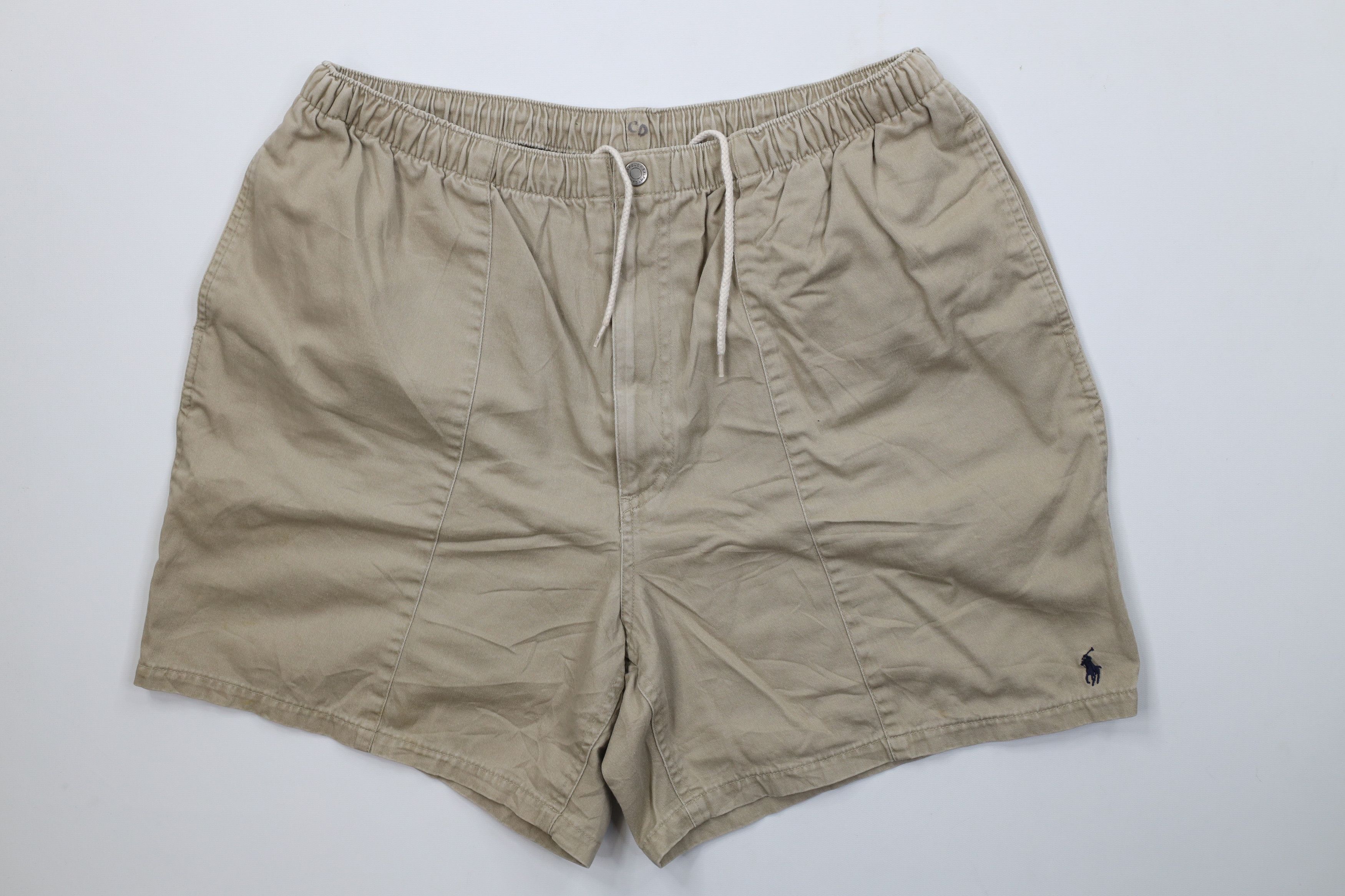 Ralph Lauren Vintage 90s Ralph Lauren Above Knee Shorts Beige Cotton Size US 36 / EU 52 - 1 Thumbnail