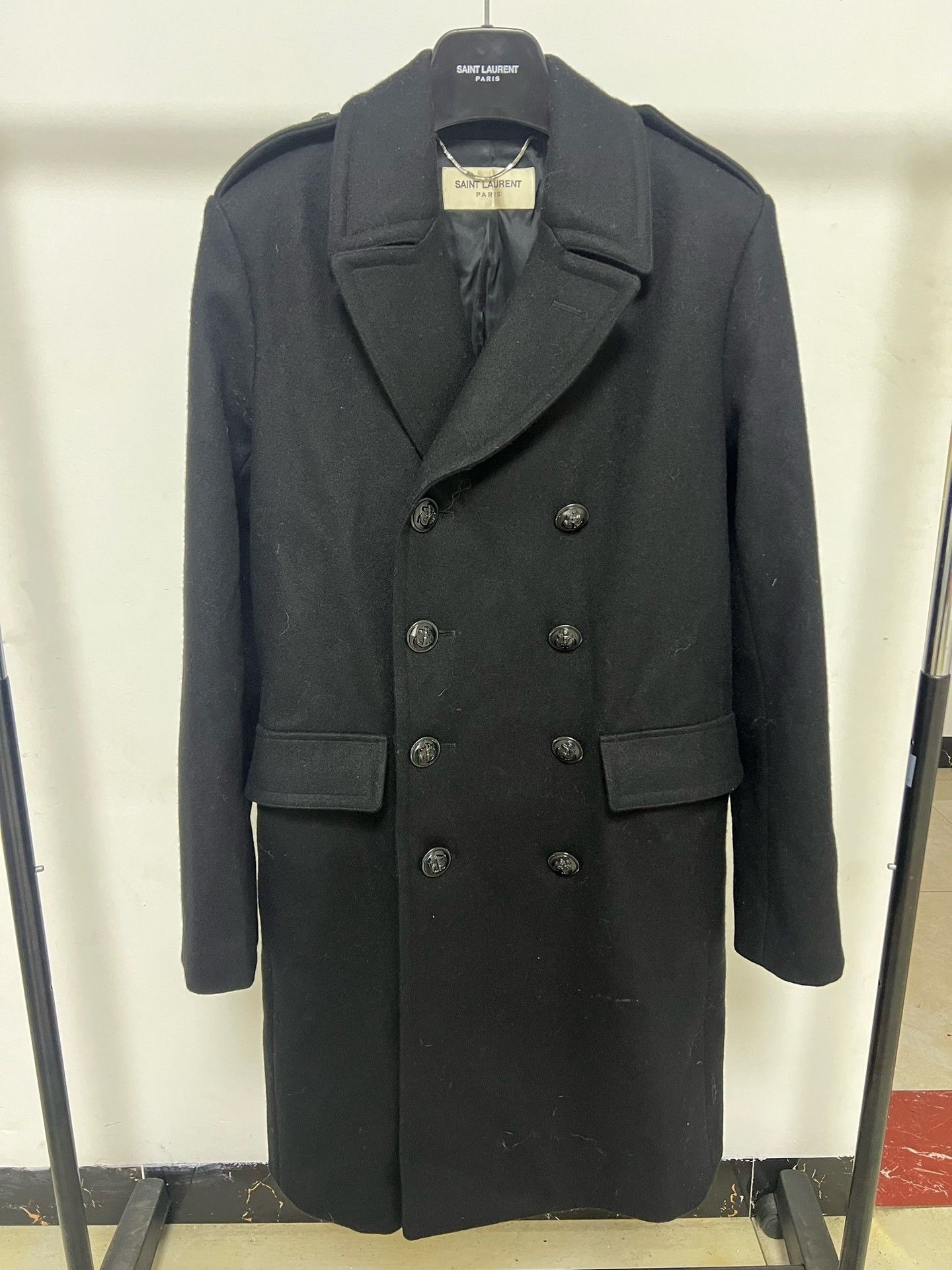 Hedi Slimane Saint Laurent Hedi Slimane Wool Coat Size US S / EU 44-46 / 1 - 1 Thumbnail
