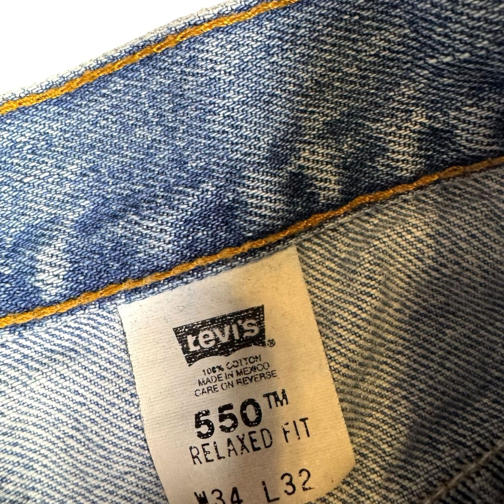 Levi's VINTAGE Levi's 550 Jeans Mens 34x32 Blue Distressed 90s Paper Tag Grunge Y2K Jeans Mens 34x32 Blue Distressed 90s Paper Tag Grunge Y2K Size US 34 / EU 50 - 2 Thumbnail