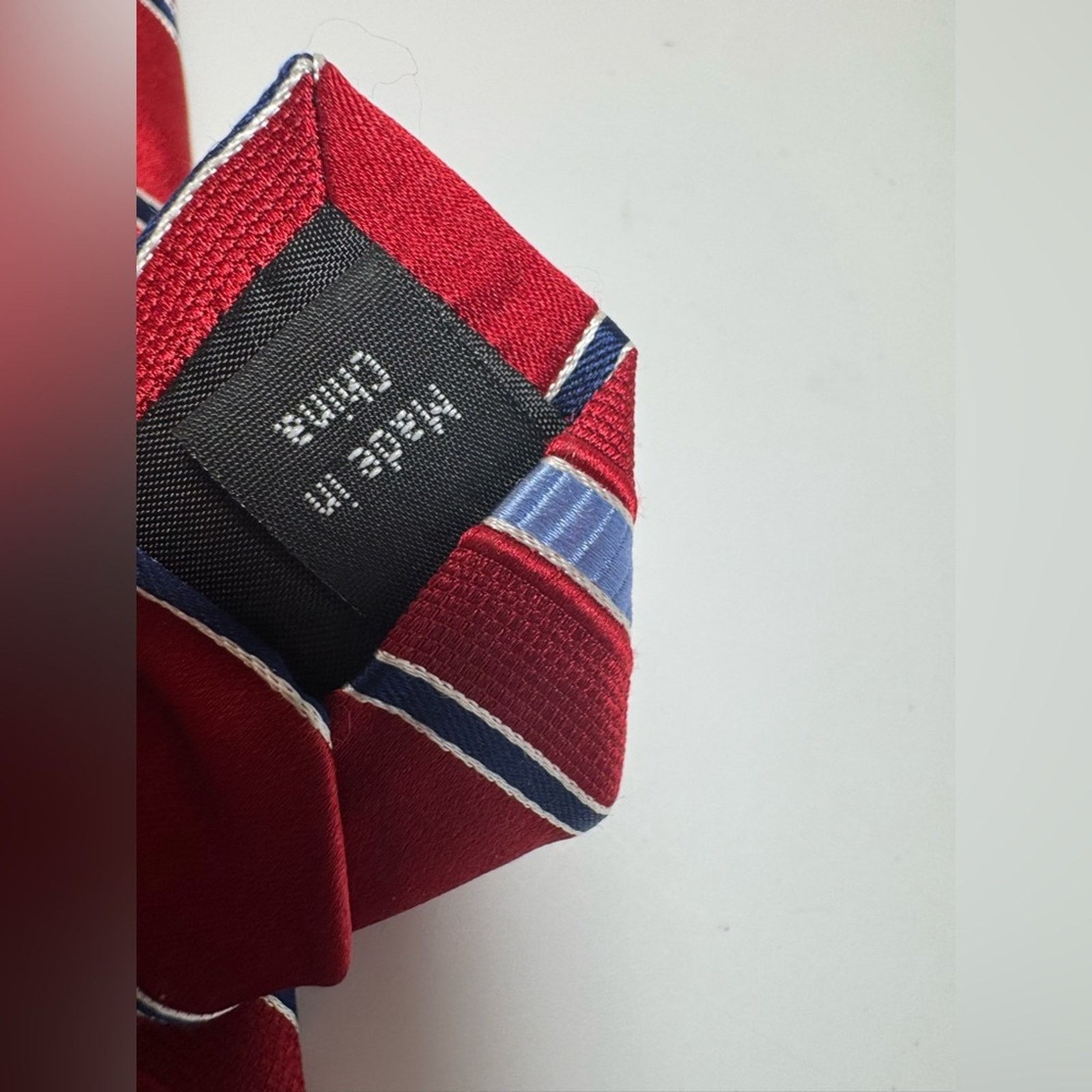 Michael Kors Michael Kors Red Blue Navy Striped Tie Designer Mens Size ONE SIZE - 4 Thumbnail
