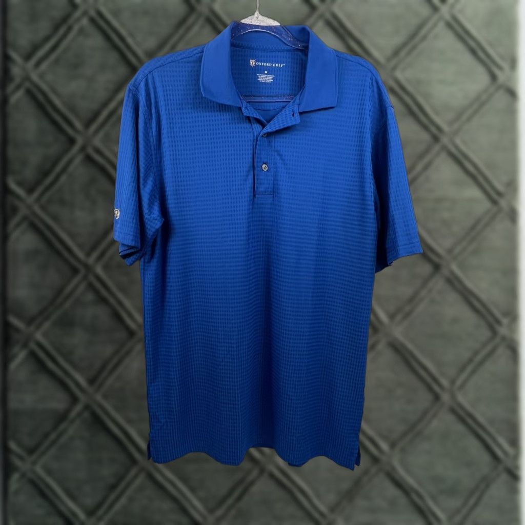 Oxford Golf Polo Mens Sz M Blue Short Sleeves Shirt