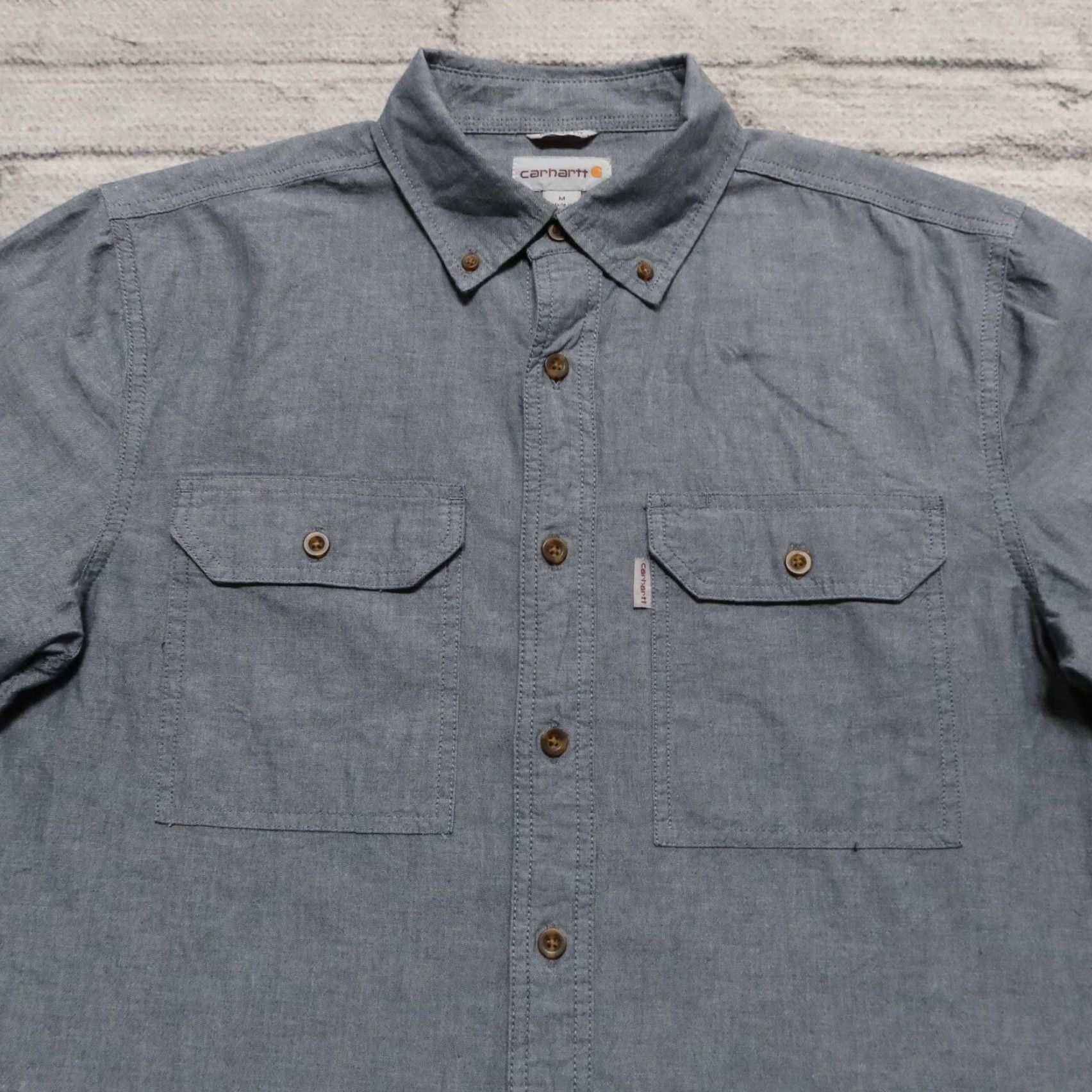 Carhartt Carhartt Chambray Work Shirt Mens Medium Blue Relaxed Fit XS? Size US M / EU 48-50 / 2 - 2 Thumbnail