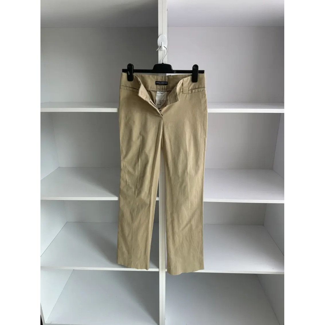 Dolce & Gabbana VTG Dolce&Gabbana Women's Beige Flared Straight Pants Size 28" / US 6 / IT 42 - 1 Thumbnail