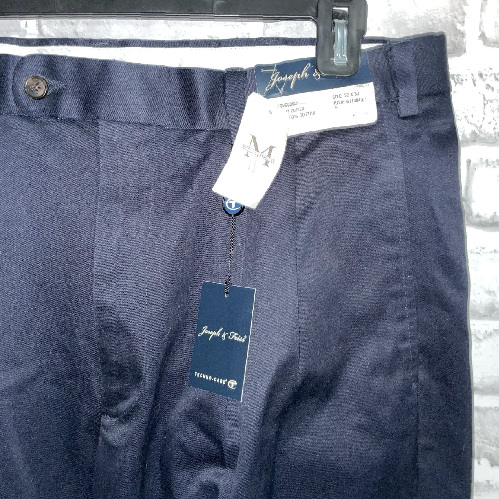 Joseph Joseph & Feiss Dress Pants Men 32x30 Dark Blue Pleated Cuffed Mens Size US 32 / EU 48 - 2 Thumbnail