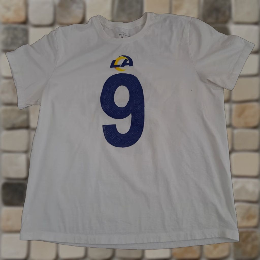 Nike VINTAGE Nike T-Shirt Football Rams Las LA Stafford Printed Shirt Jersey 2XL White Crew Neck Short Sleeve Mens Womens Unisex Adults Football Size US XXL / EU 58 / 5 - 1 Thumbnail