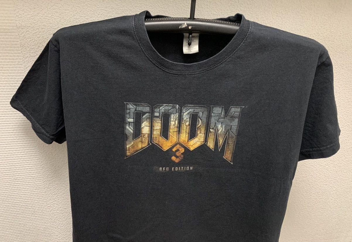 The Game Doom 3 BFG edition vintage PlayStation black t-shirt L Size US L / EU 52-54 / 3 - 7 Thumbnail