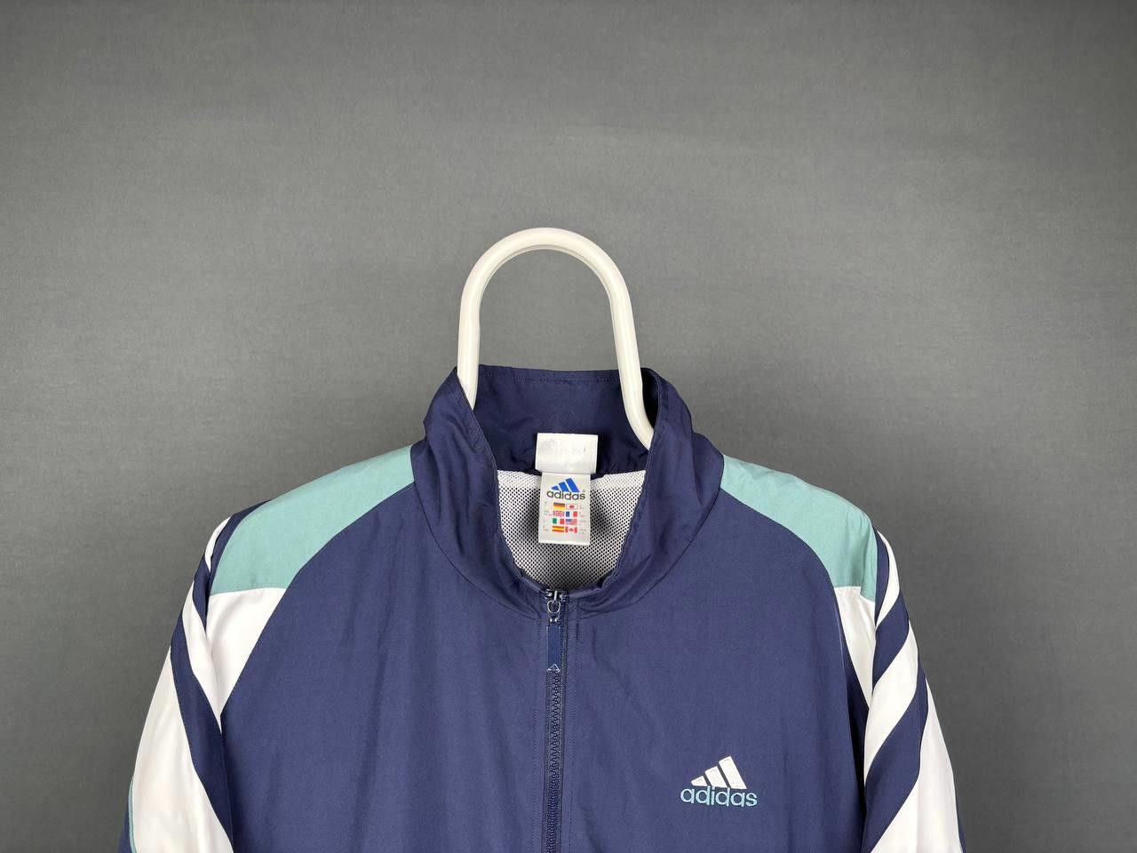 Adidas Adidas Windbreaker Jacket Size L Blue/White Full Zip Vintage Size US L / EU 52-54 / 3 - 2 Thumbnail