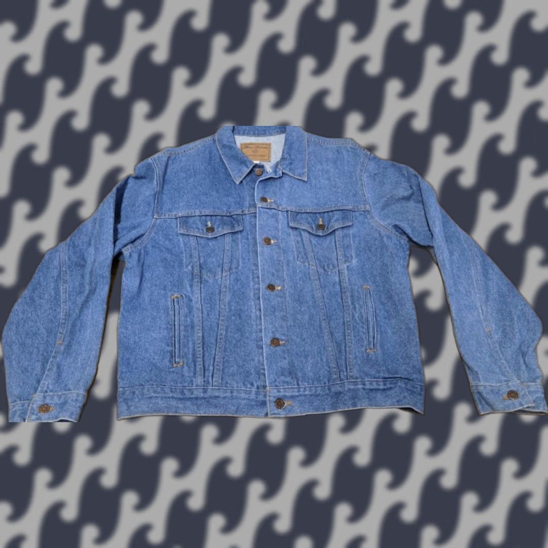 Vintage VINTAGE Three Rivers Denim Jeans Jacket Mens M Blue Denim Jacket 90s Trucker Button Up Casual Size US 31 - 1 Thumbnail