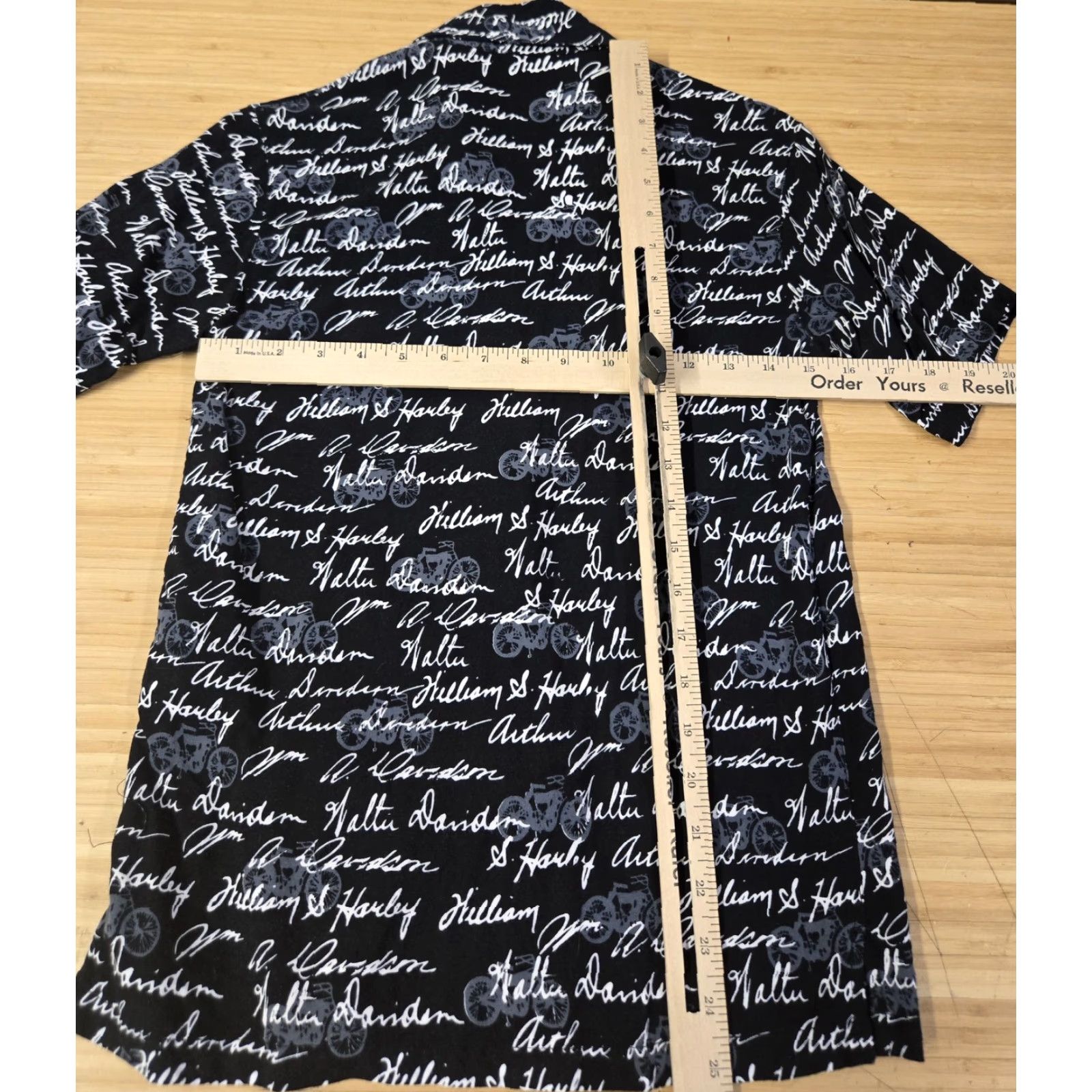 Harley Davidson Harley-Davidson Shirt Mens XS Black Signature Script Motorcycle Button Up Viscose Size US XS / EU 42 / 0 - 6 Thumbnail