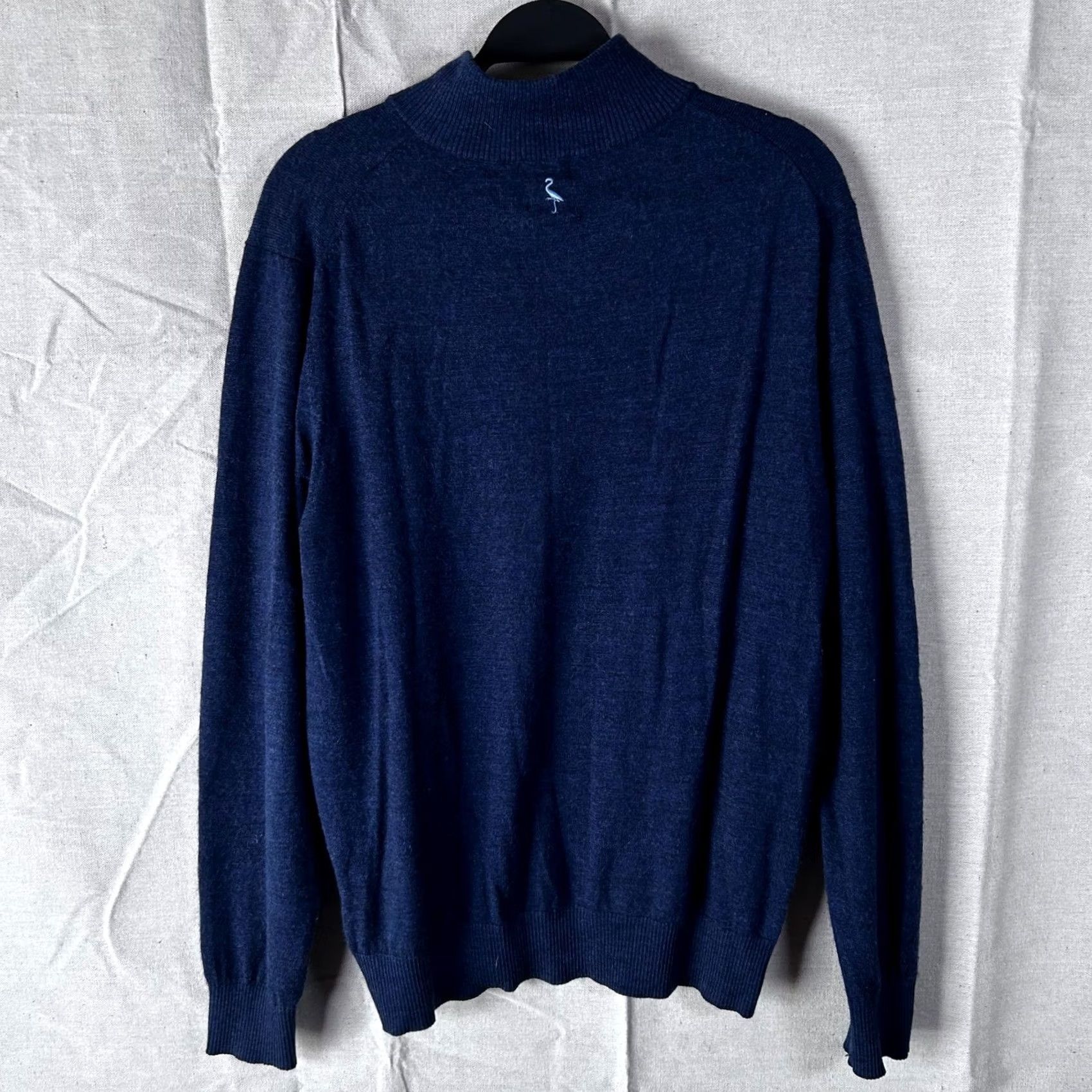 Tailorbyrd Tailorbyrd Sweater Mens Large Navy Blue Extra Fine Merino Wool Quarter Zip Size US L / EU 52-54 / 3 - 4 Thumbnail