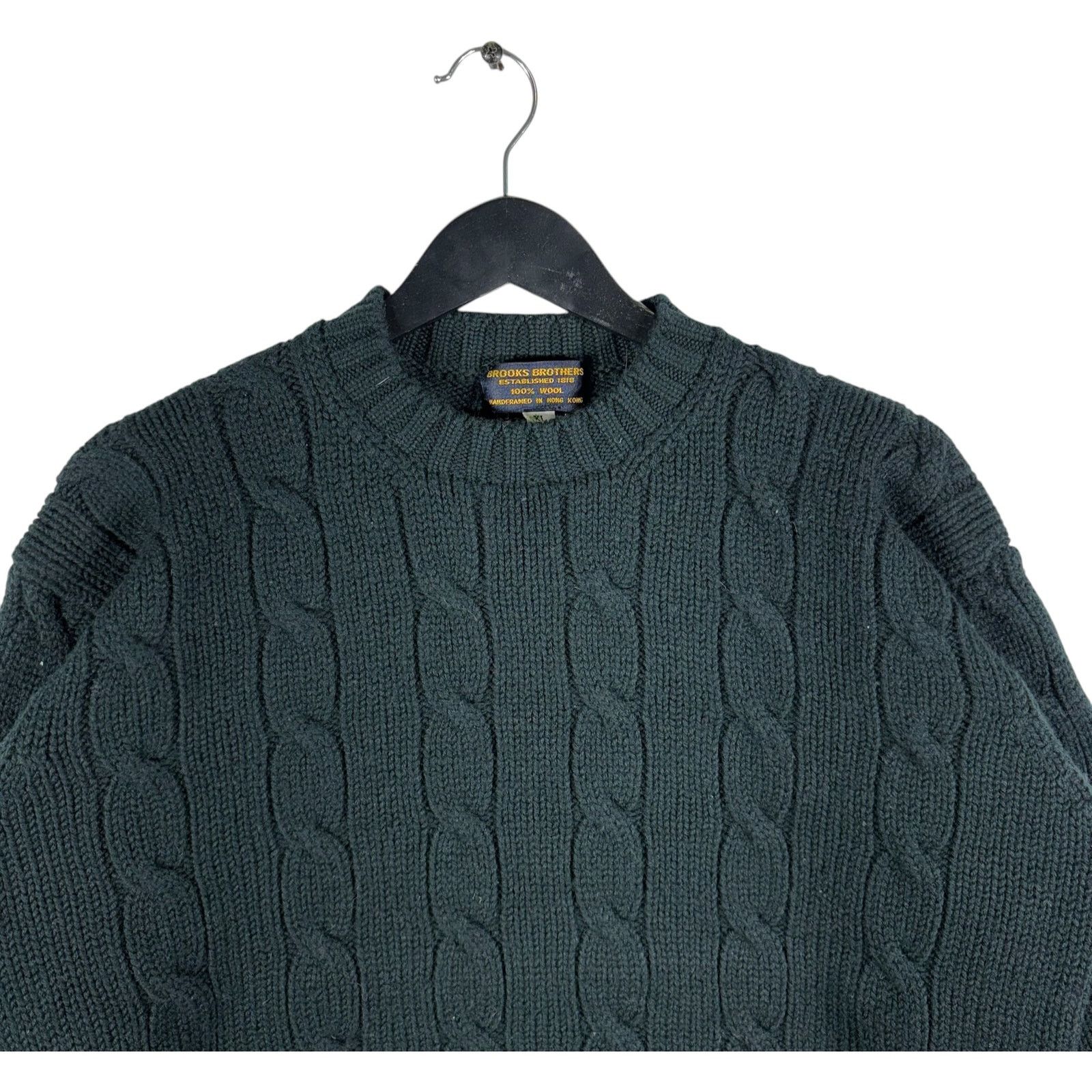 Brooks Brothers Vintage Brooks Brothers Shetland Wool Cable Knit Sweater Size US XL / EU 56 / 4 - 2 Thumbnail