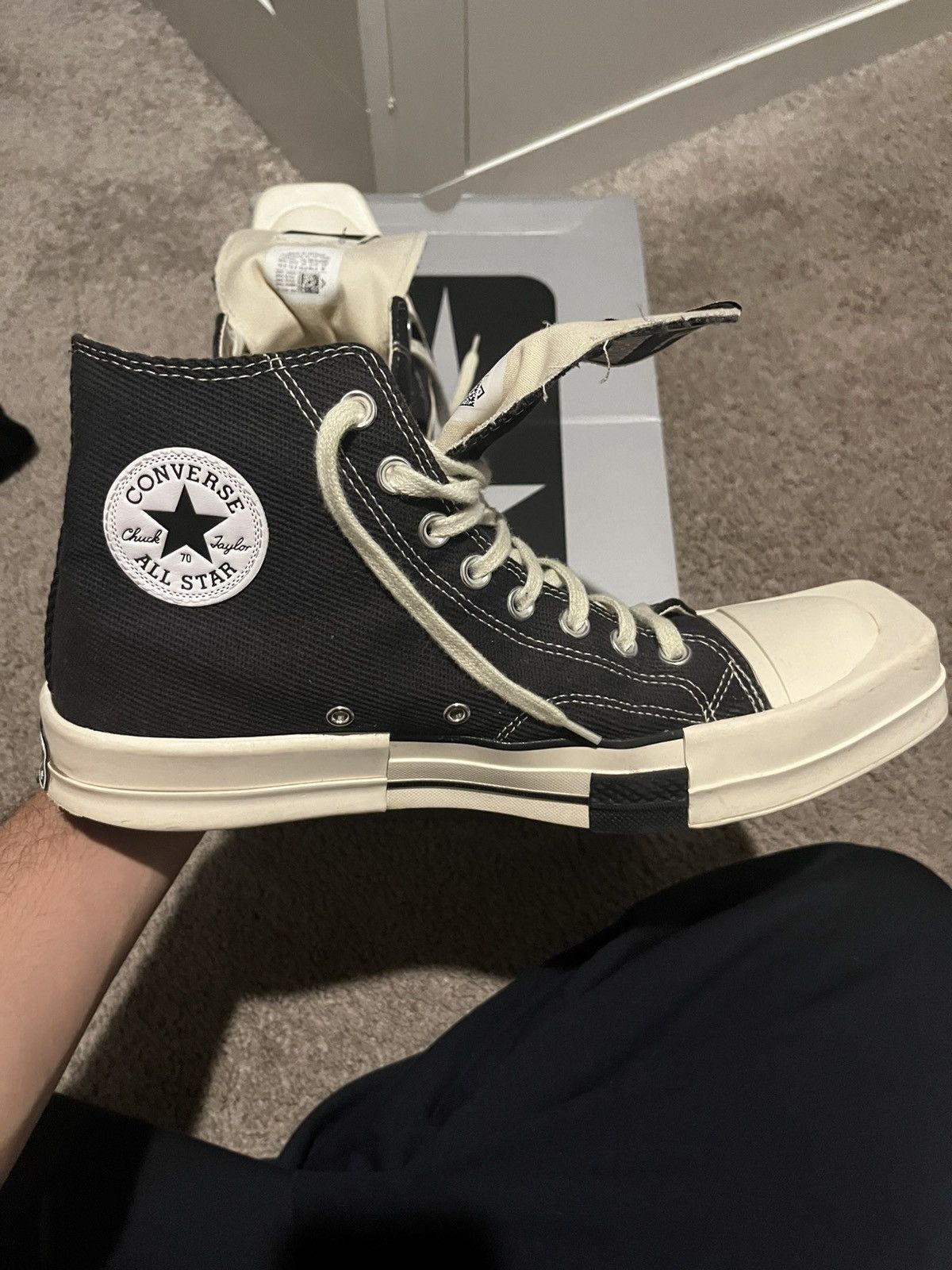 Rick Owens Drkshdw Rick Owens Turbodrk Hi Chuck 70 Size US 10.5 / EU 43-44 - 5 Thumbnail