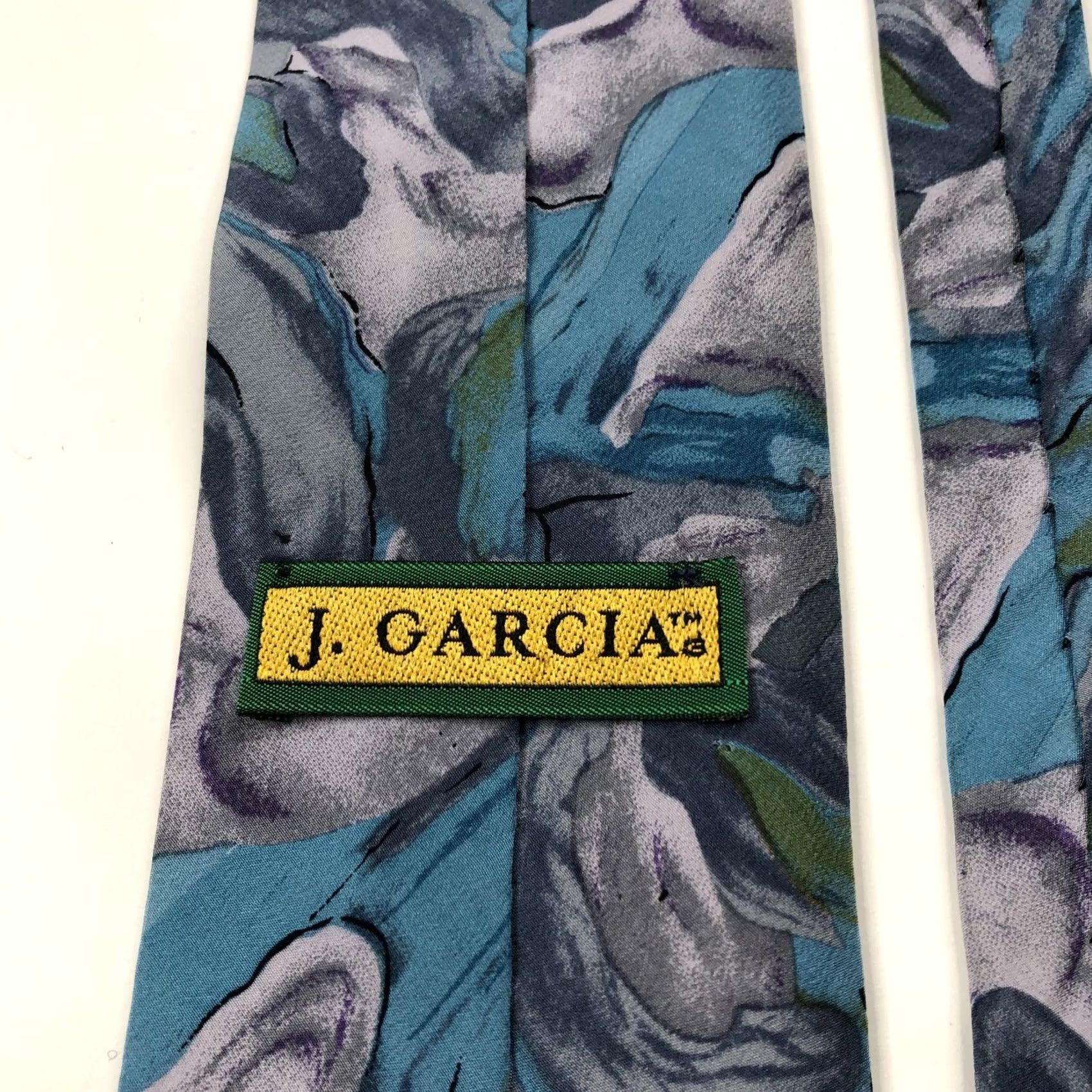 Vintage J. Garcia Neck Tie 100% Silk Geometric Abstract Blue 58 Inch By 3.5" Men Size ONE SIZE - 6 Thumbnail