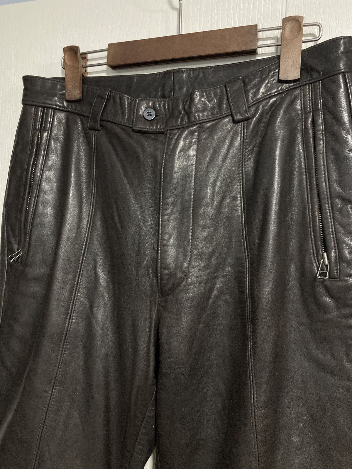 Issey Miyake 1996AW Issey Miyake Leather Biker Pants Archive Size US 33 - 4 Thumbnail