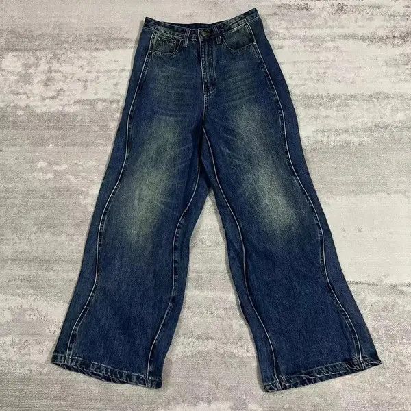 VIBE Vintage Hip Hop Harajuku Cowboy Wavy Pants Jeans y2k 90’s Size US 34 / EU 50 - 1 Thumbnail