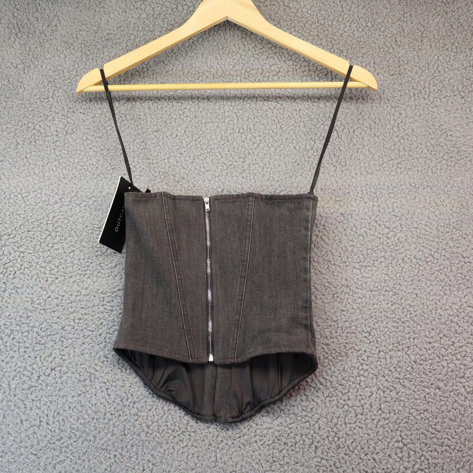 Outkast Outcast Top Women XS Grey Bustier Corset NWT Hot Topic jean Size ONE SIZE - 5 Thumbnail