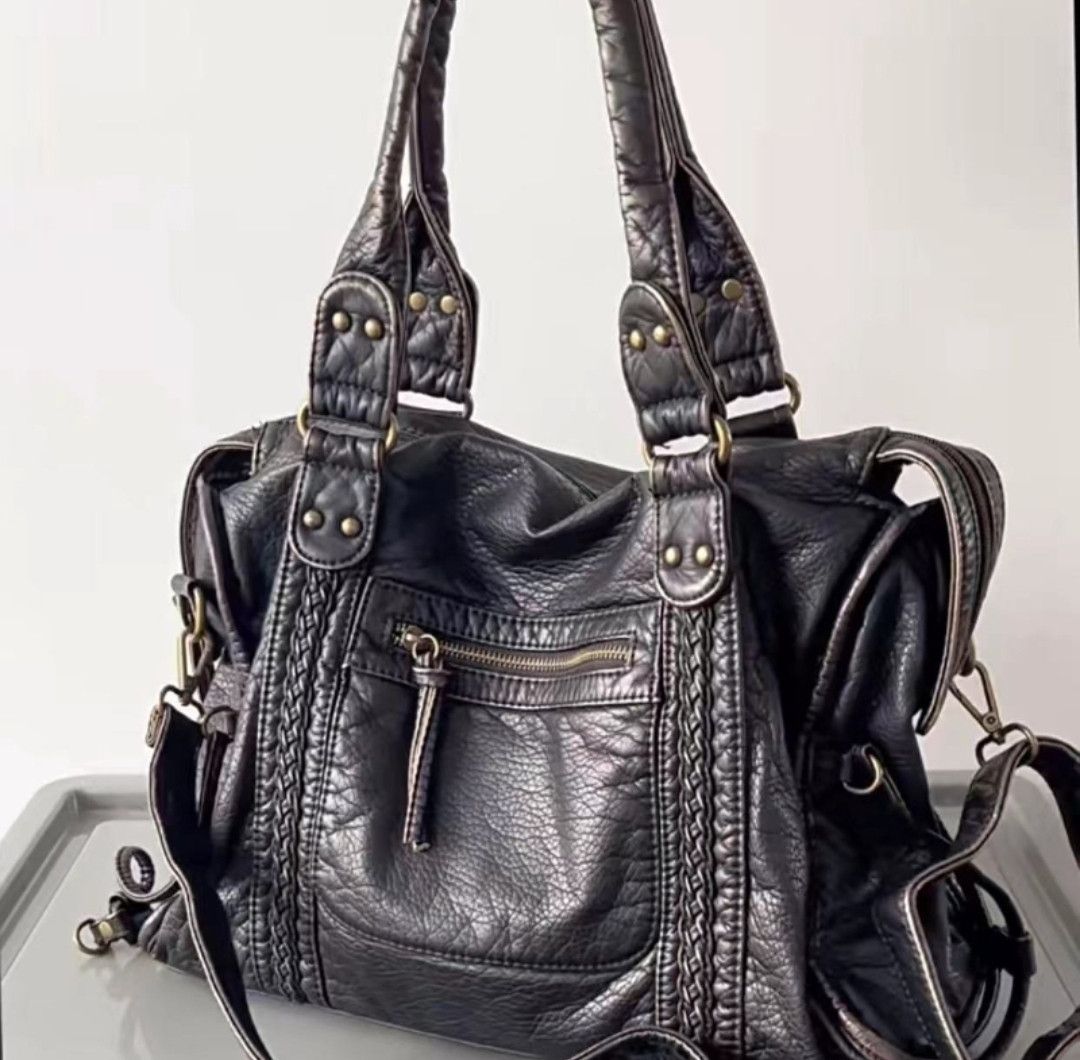 Leather × Vintage Y2K Girl Vintage Faux Leather Shoulder Carry Bag Hype Size ONE SIZE - 1 Thumbnail