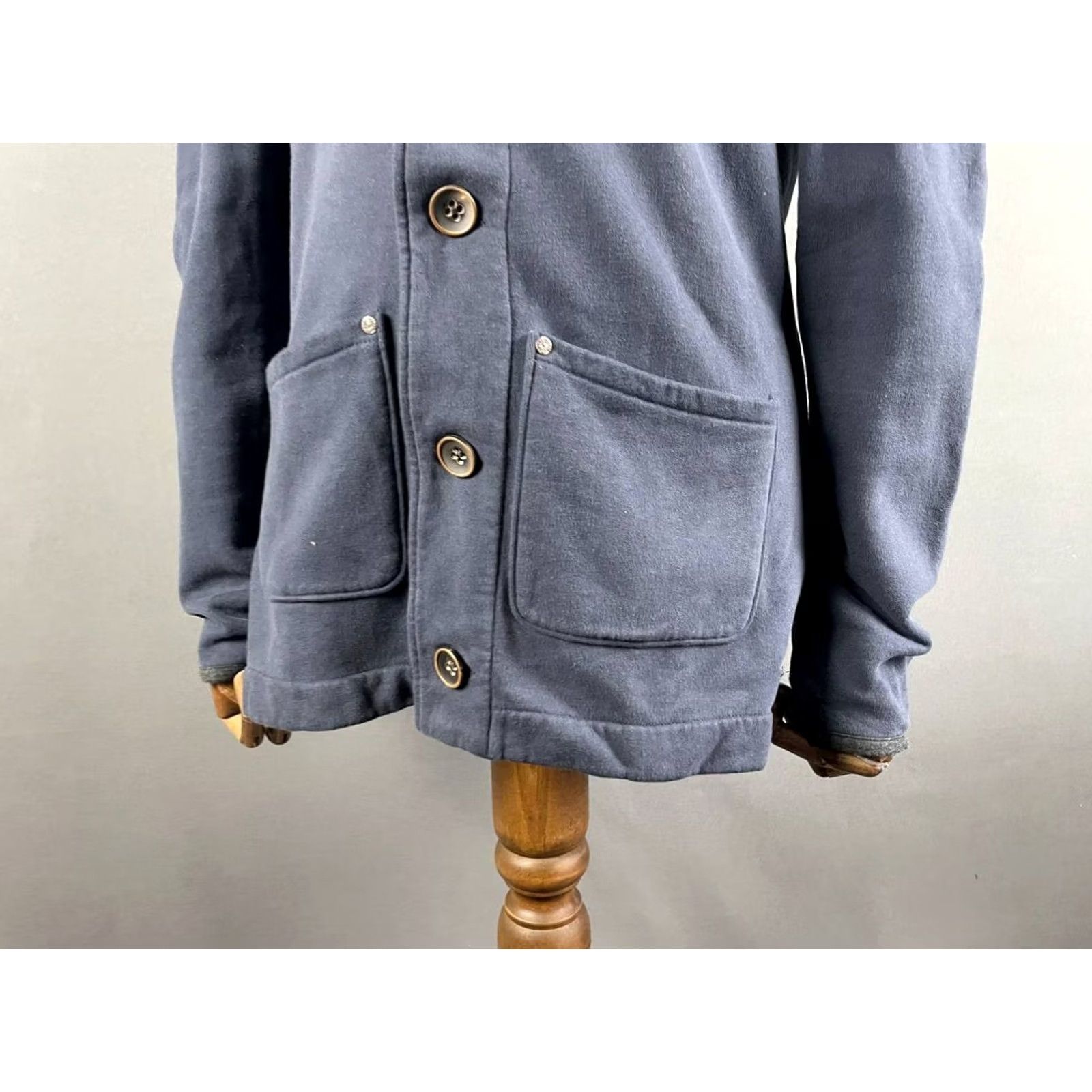 Vintage Mens Jacket Navy Front Button L - Navy Long Sleeve Outdoor Comfort Regular Fit Jacket Size US L / EU 52-54 / 3 - 5 Thumbnail