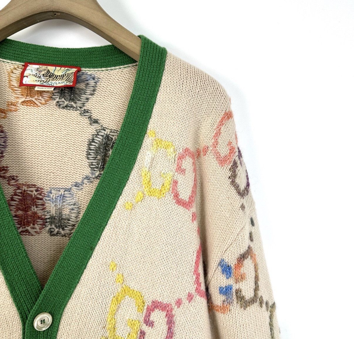 Gucci Gucci Double G Jacquard All-Over Print Knit Cardigan K12 Size XL / US 12-14 / IT 48-50 - 5 Thumbnail