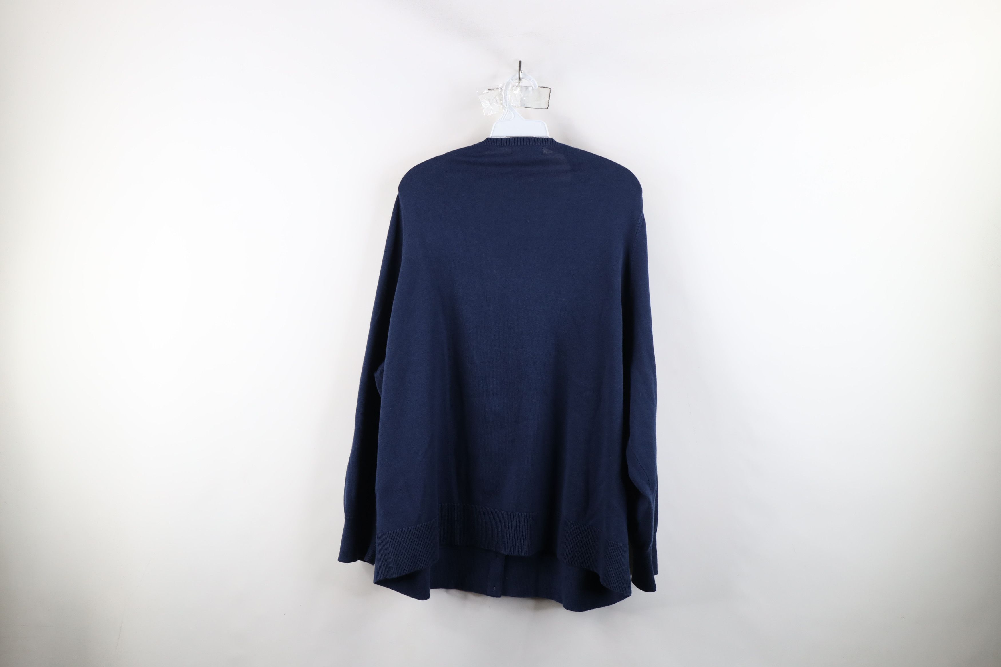 Lands' End × Vintage Vintage Lands End Stretch Cotton Knit Cardigan Sweater Blue Size 3XL / US 20-22 - 9 Thumbnail
