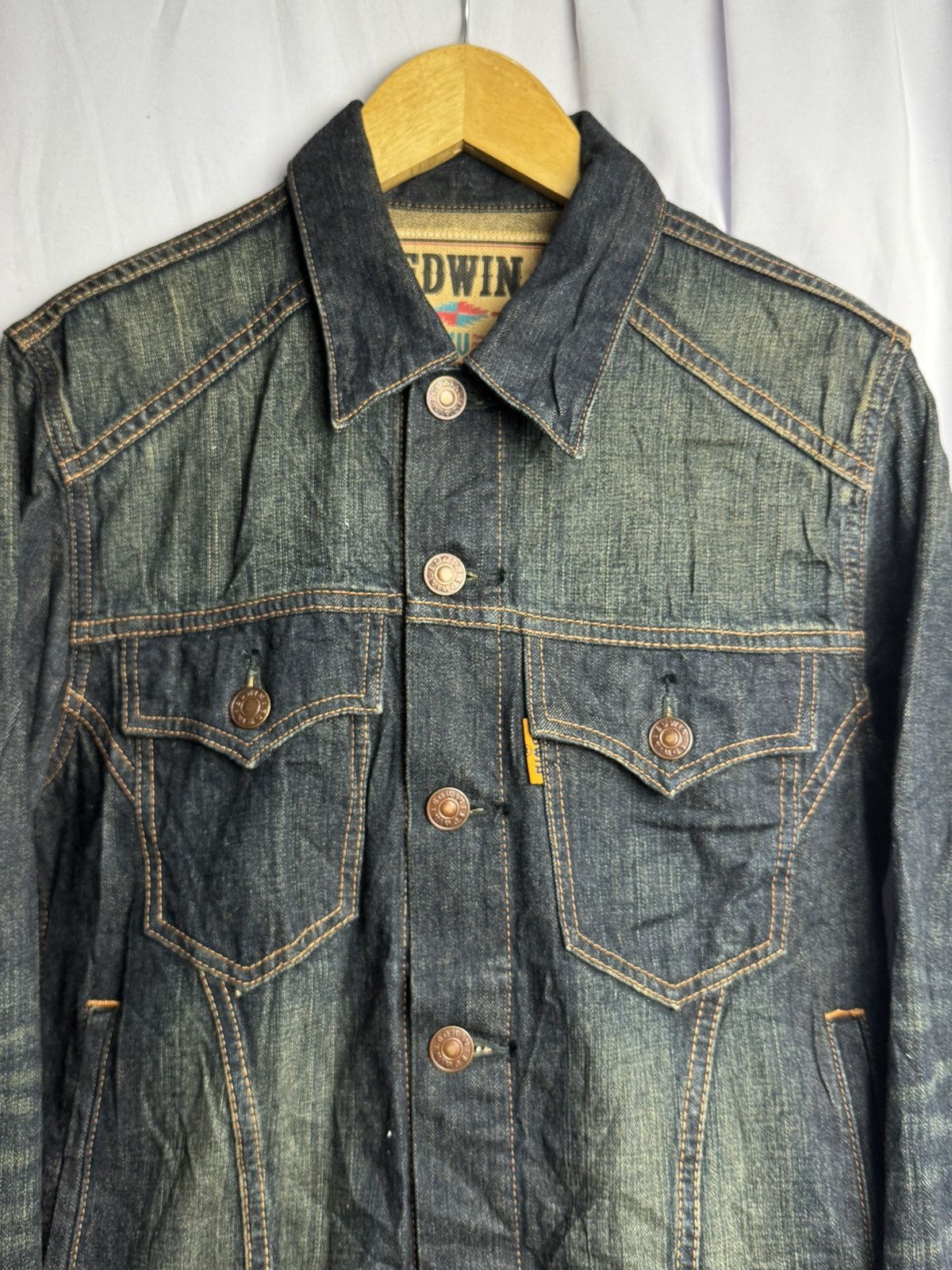 Edwin × Japanese Brand × RRL Ralph Lauren Edwin Buckle Back Denim Jacket lgb style Size US M / EU 48-50 / 2 - 4 Thumbnail
