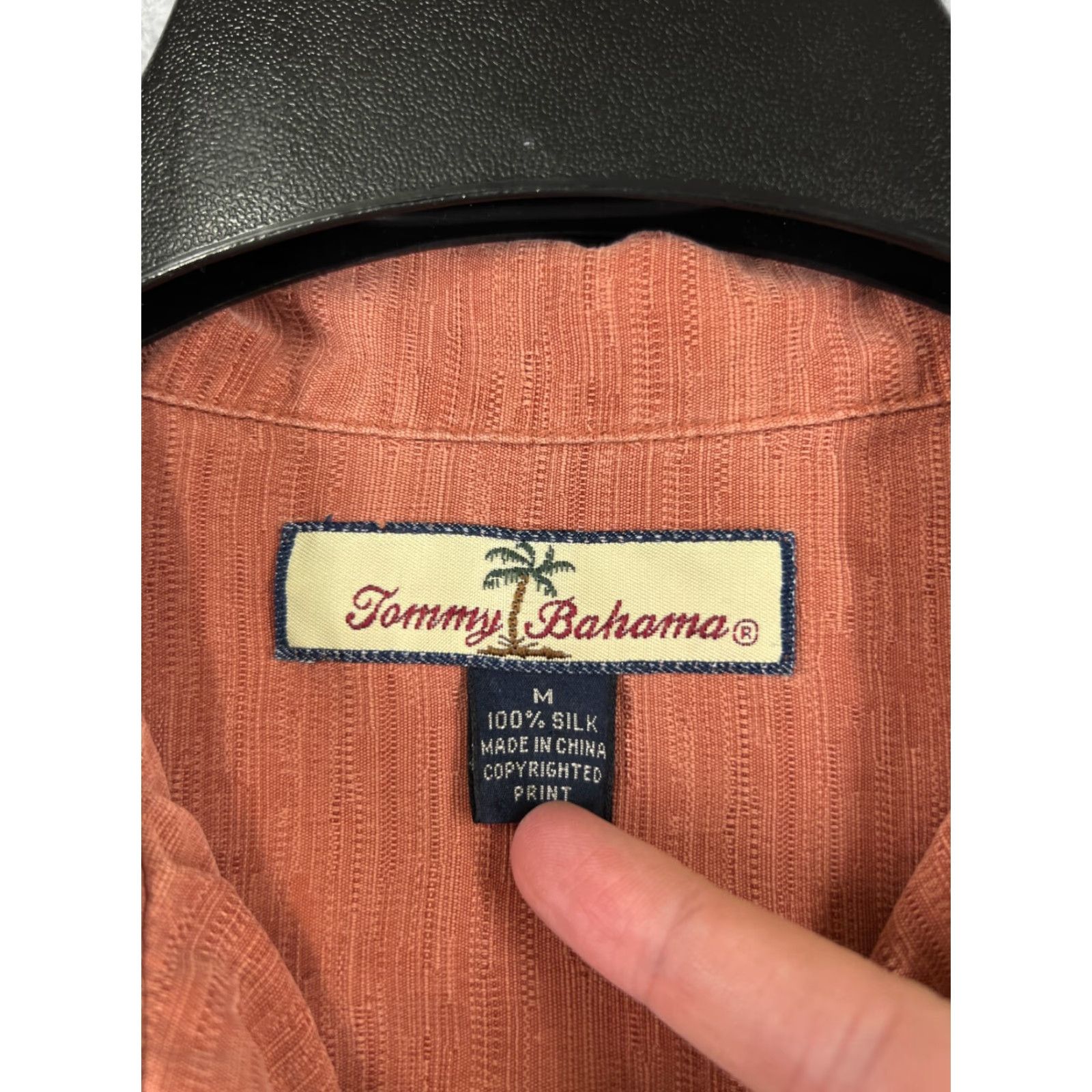 Tommy Bahama Tommy Bahama Shirt Men Large Orange Stripe Pocket 100% Silk Hawaiian Size US L / EU 52-54 / 3 - 7 Thumbnail