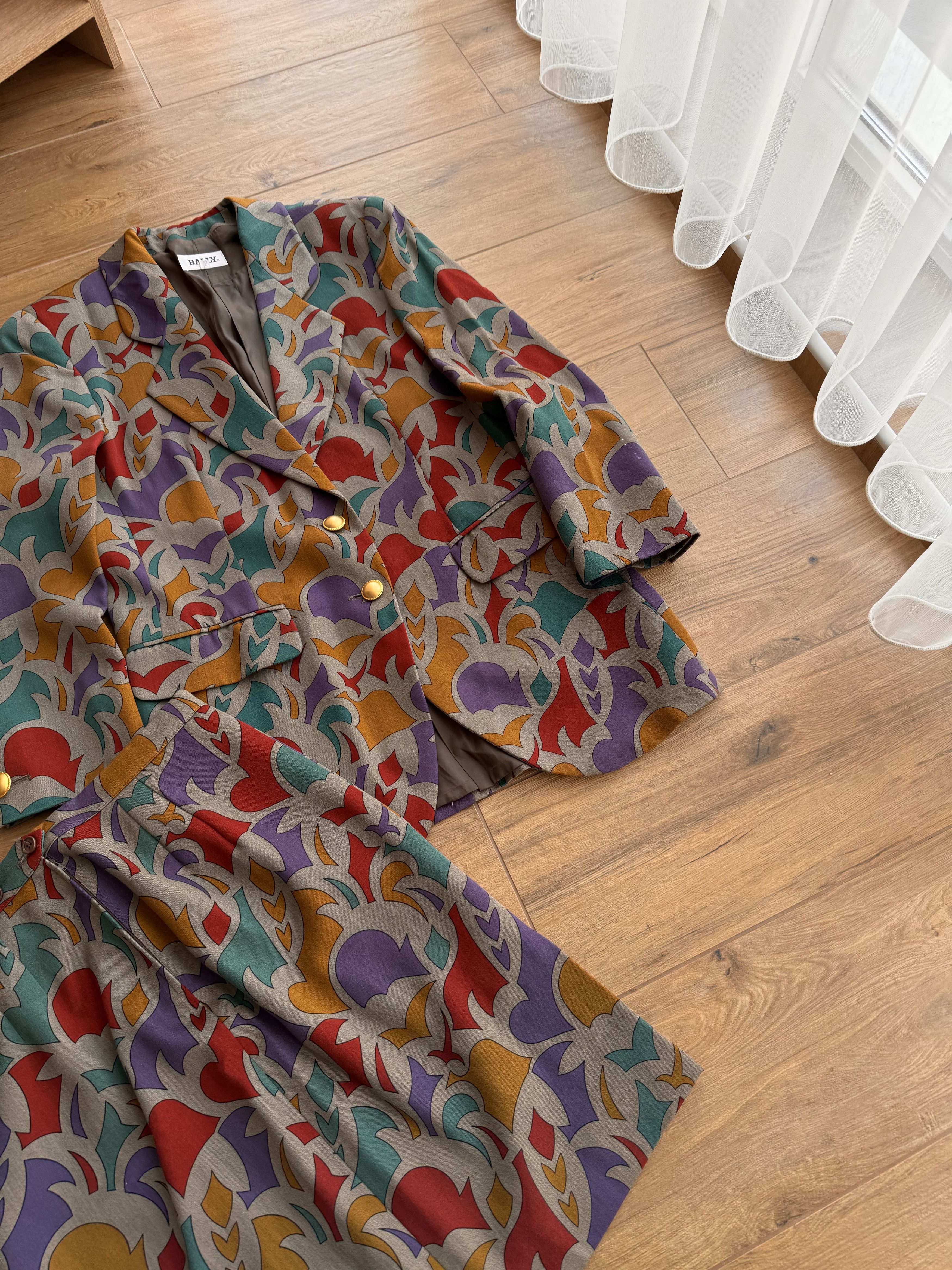 Bally Vintage Bally Gruppo GFT Collaudo Wool Floral Blazer&Ski Size L / US 10 / IT 46 - 4 Thumbnail