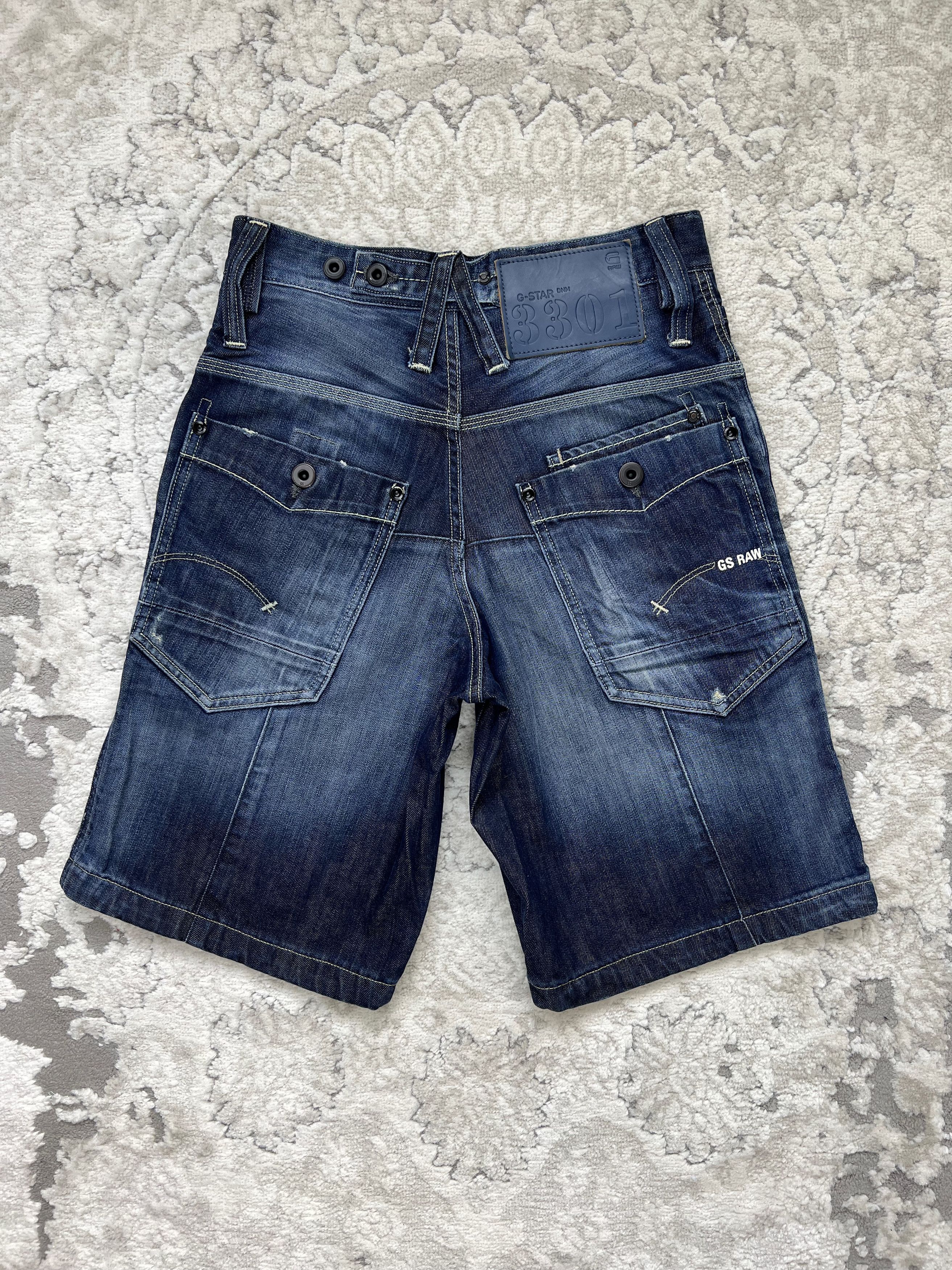 G-Star G-Star RAW 3301 BI Victor Army Loose 1/2 Denim Shorts Size US 27 - 15 Thumbnail