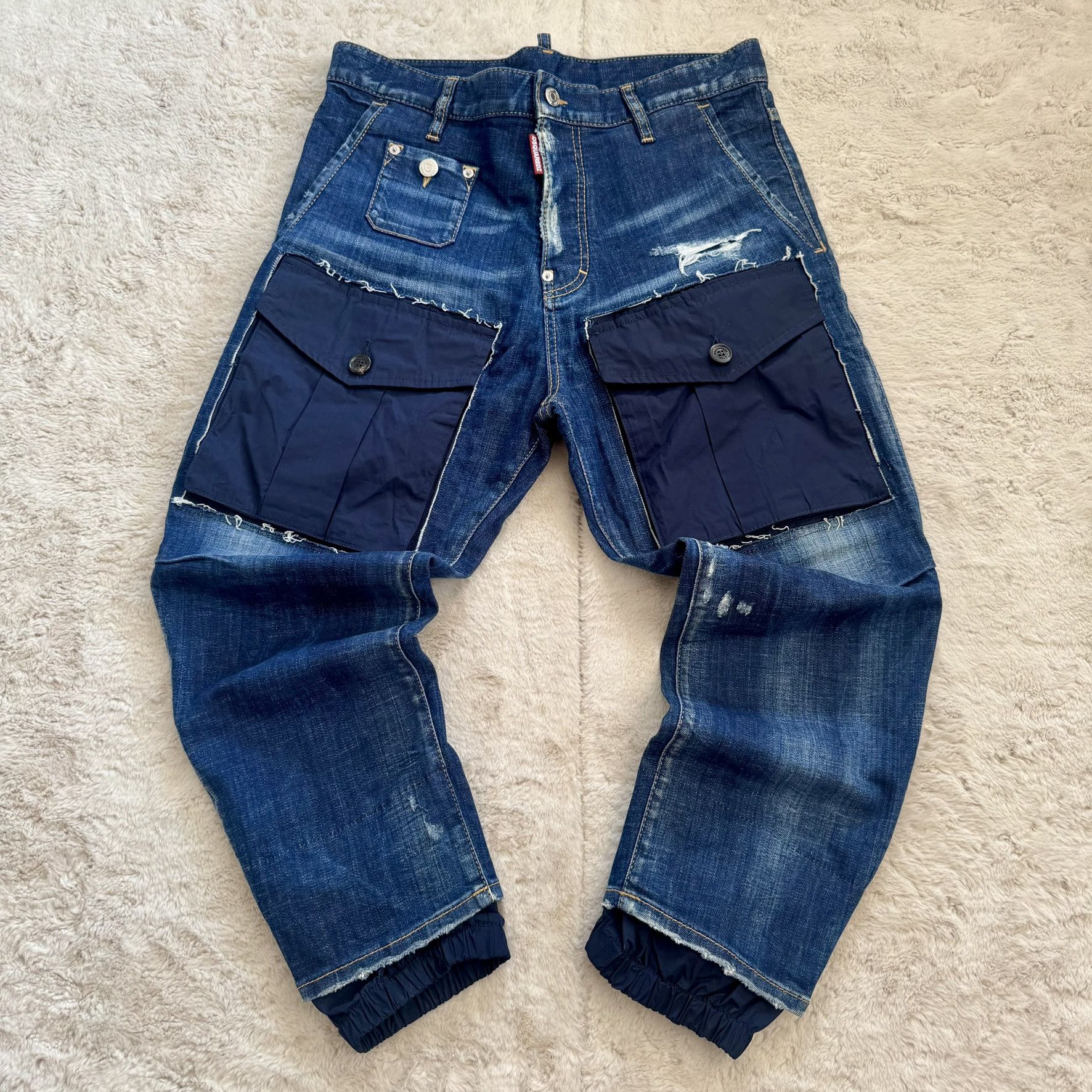 Dsquared2 Dsquared2 Cargo Jeans w/ Nylon Pockets – Size 48 (M) Size US 32 / EU 48 - 1 Thumbnail