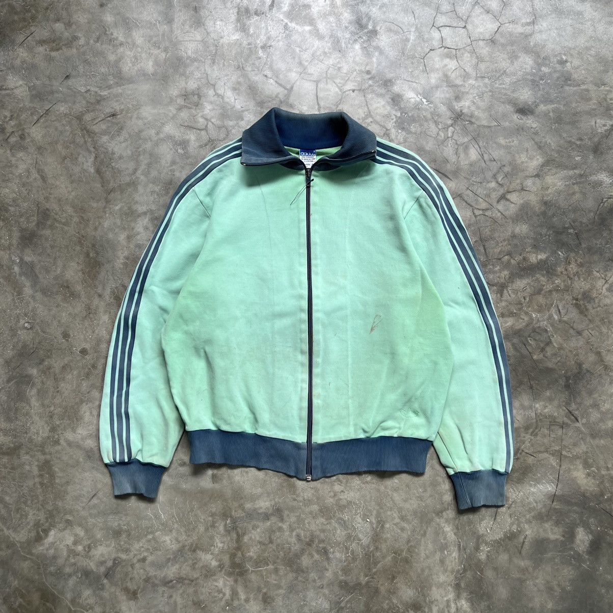 Adidas Vintage 70s Adidas 3 Stripe Distressed Zip Jacket Size US M / EU 48-50 / 2 - 1 Thumbnail