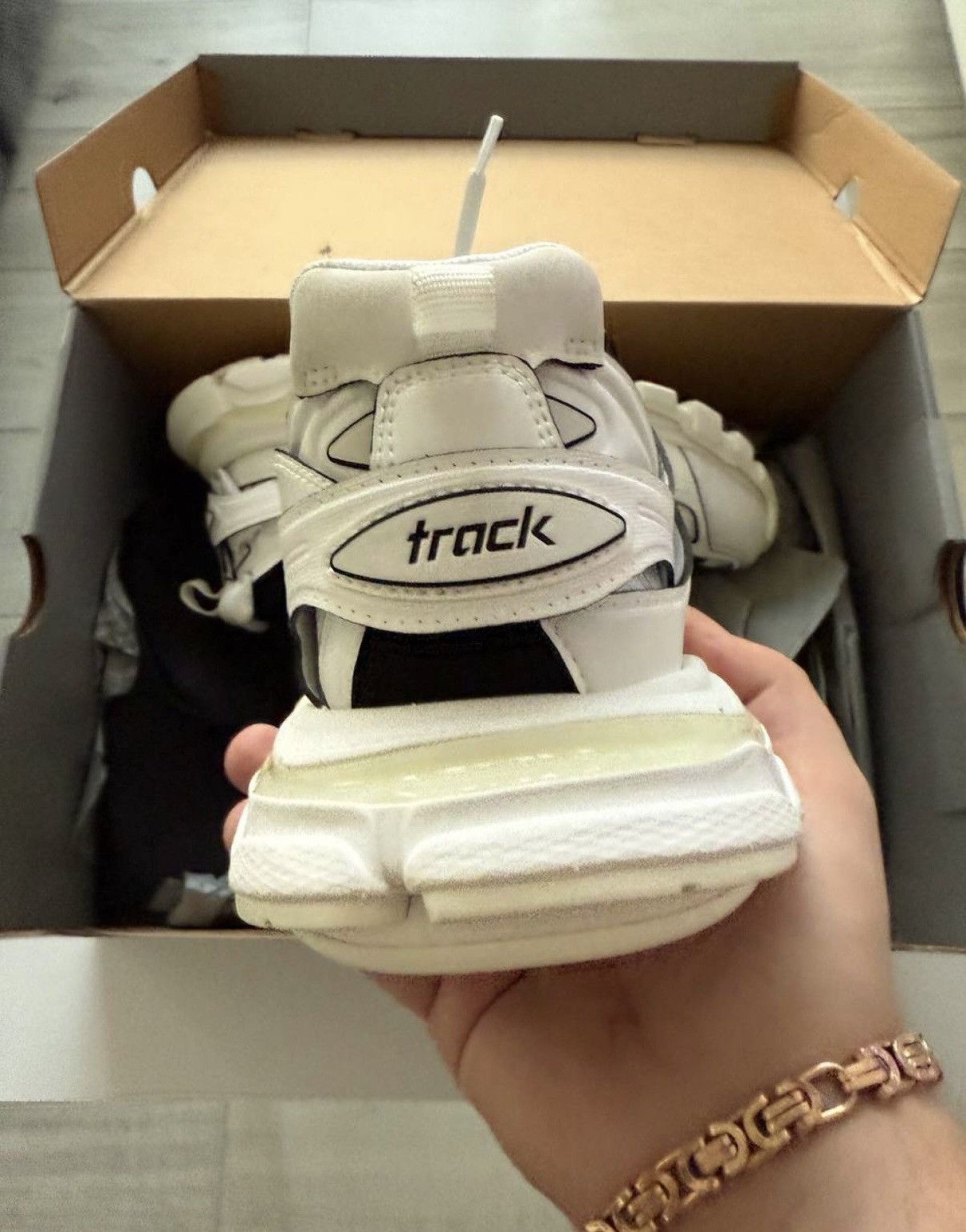 Balenciaga Balenciaga Track Sock White Black Size US 9 / EU 42 - 3 Thumbnail