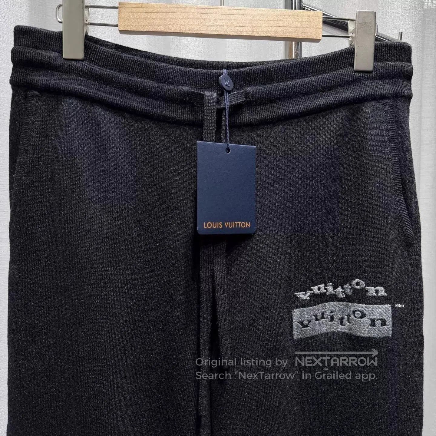 Louis Vuitton Black Embroidered Sweatpants with Drawstring. Size US 32 / EU 48 - 3 Thumbnail