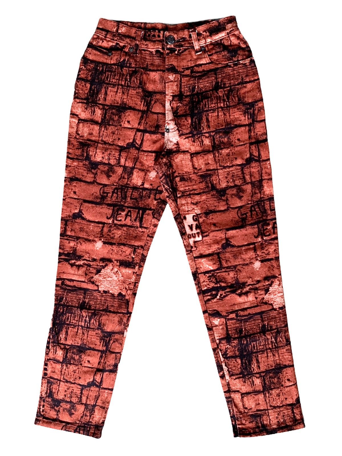 Jean Paul Gaultier AW1997 Jean Paul Gaultier Brick Jeans Print Pants Size 27" / US 4 / IT 40 - 1 Thumbnail